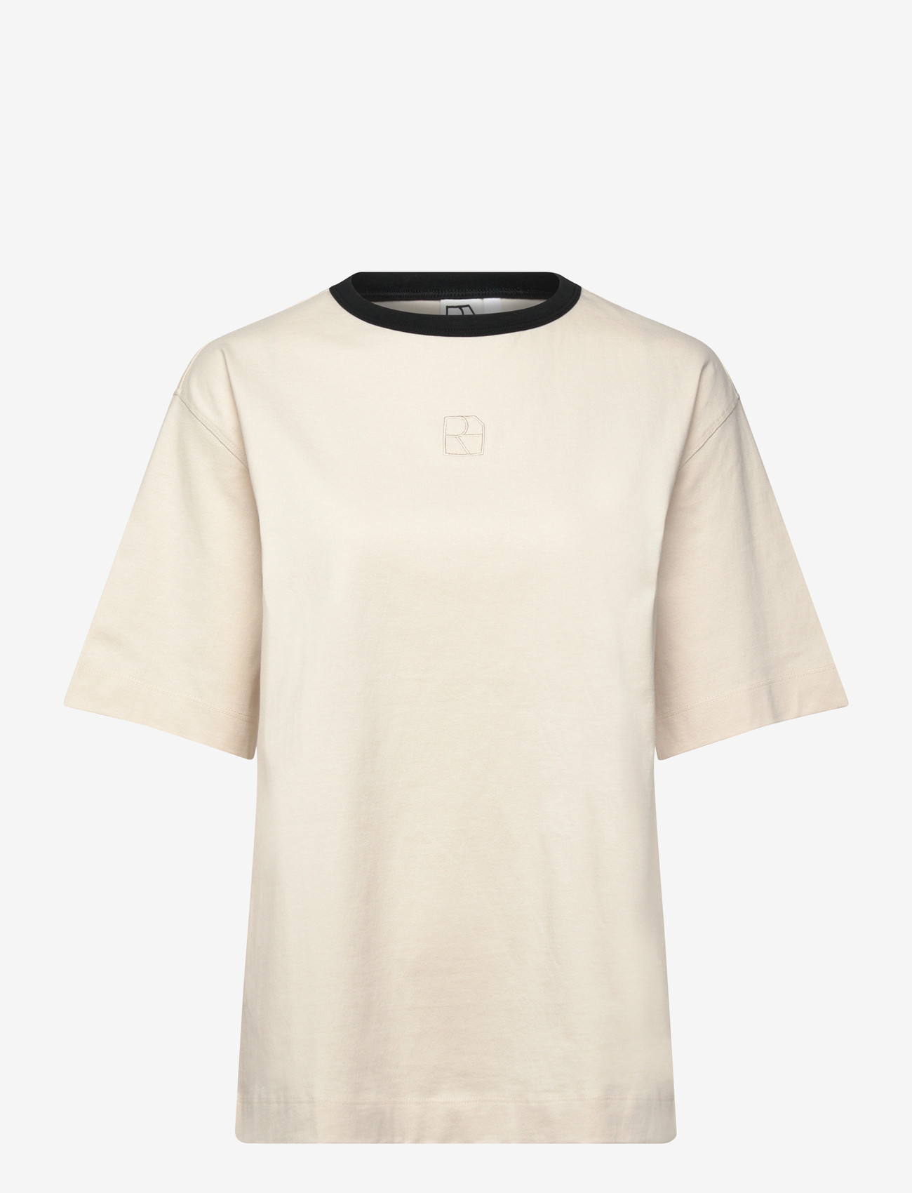 ROUGE EDIT - ROUNAOMI 2/4 O-NECK OVERSIZED TEE - t-shirts - birch - 0