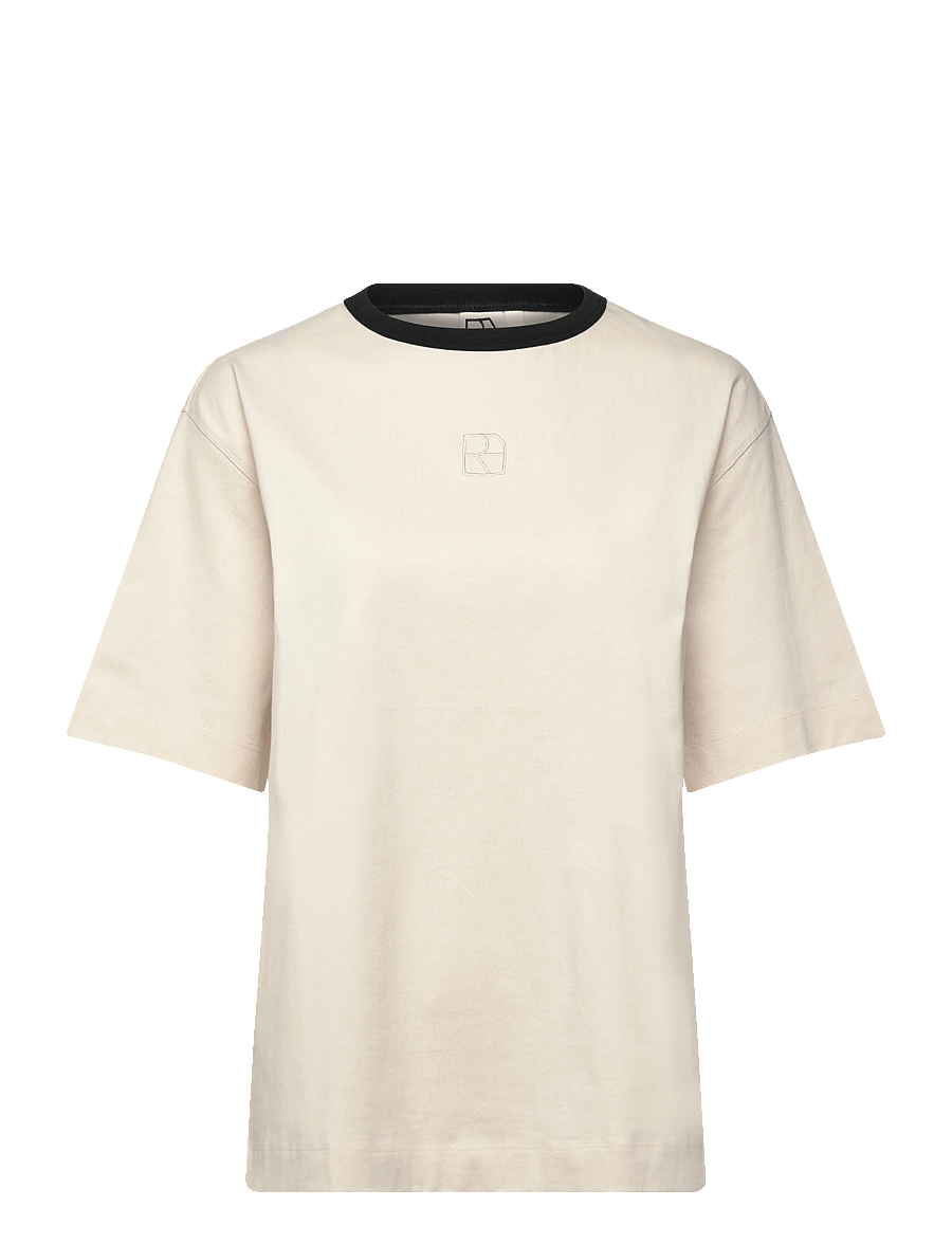 ROUGE EDIT - ROUNAOMI 2/4 O-NECK OVERSIZED TEE - t-shirts - birch - 1