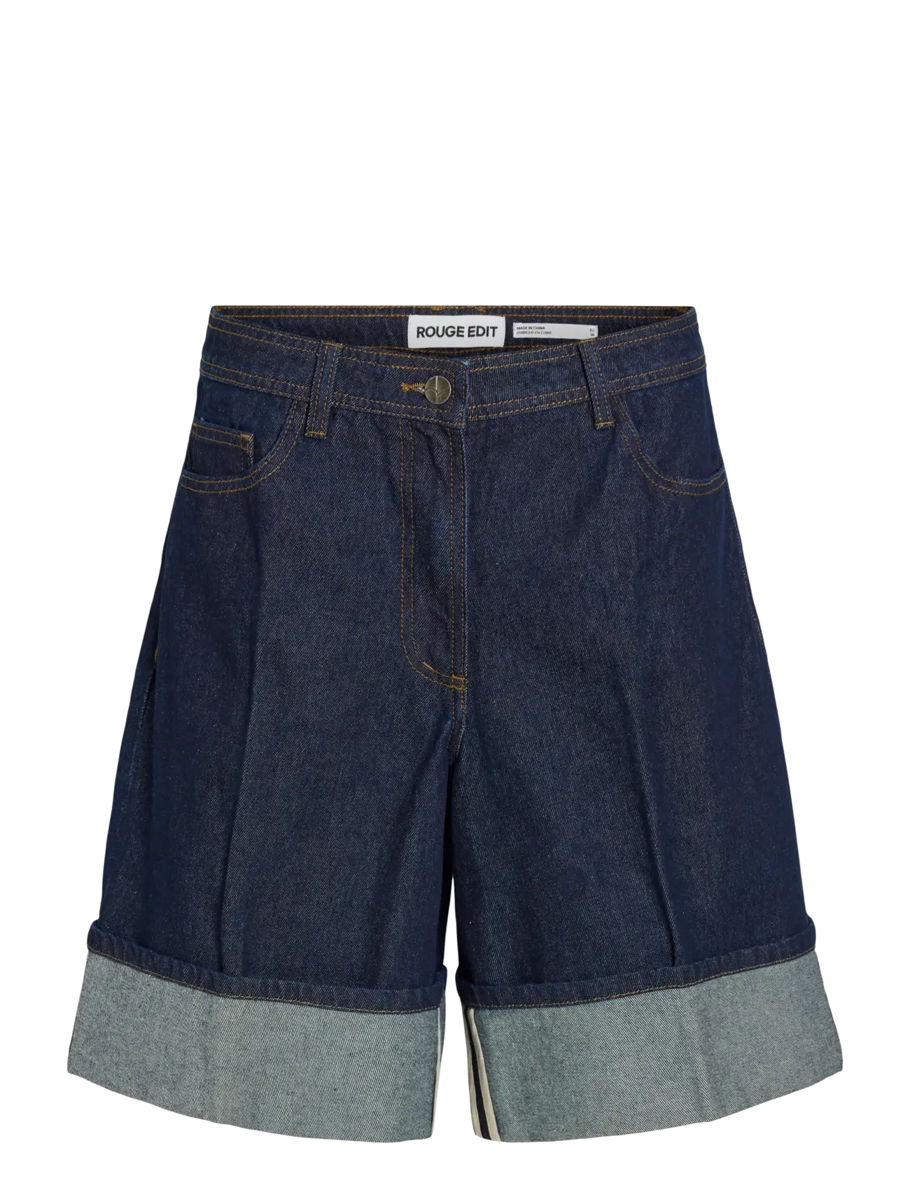 ROUGE EDIT ROUMARTINE RW DENIM SHORTS - ROUGE EDIT - DARK BLUE DENIM / navy