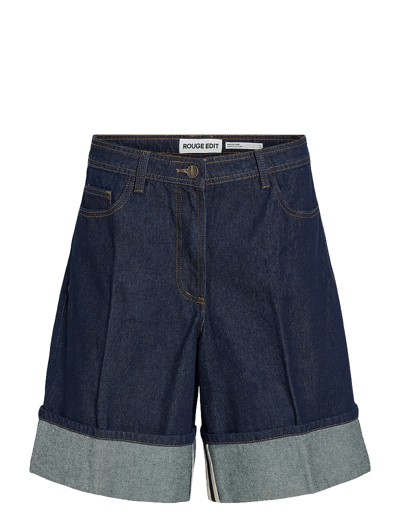 ROUGE EDIT - ROUMARTINE RW DENIM SHORTS - džinsiniai šortai - dark blue denim - 1