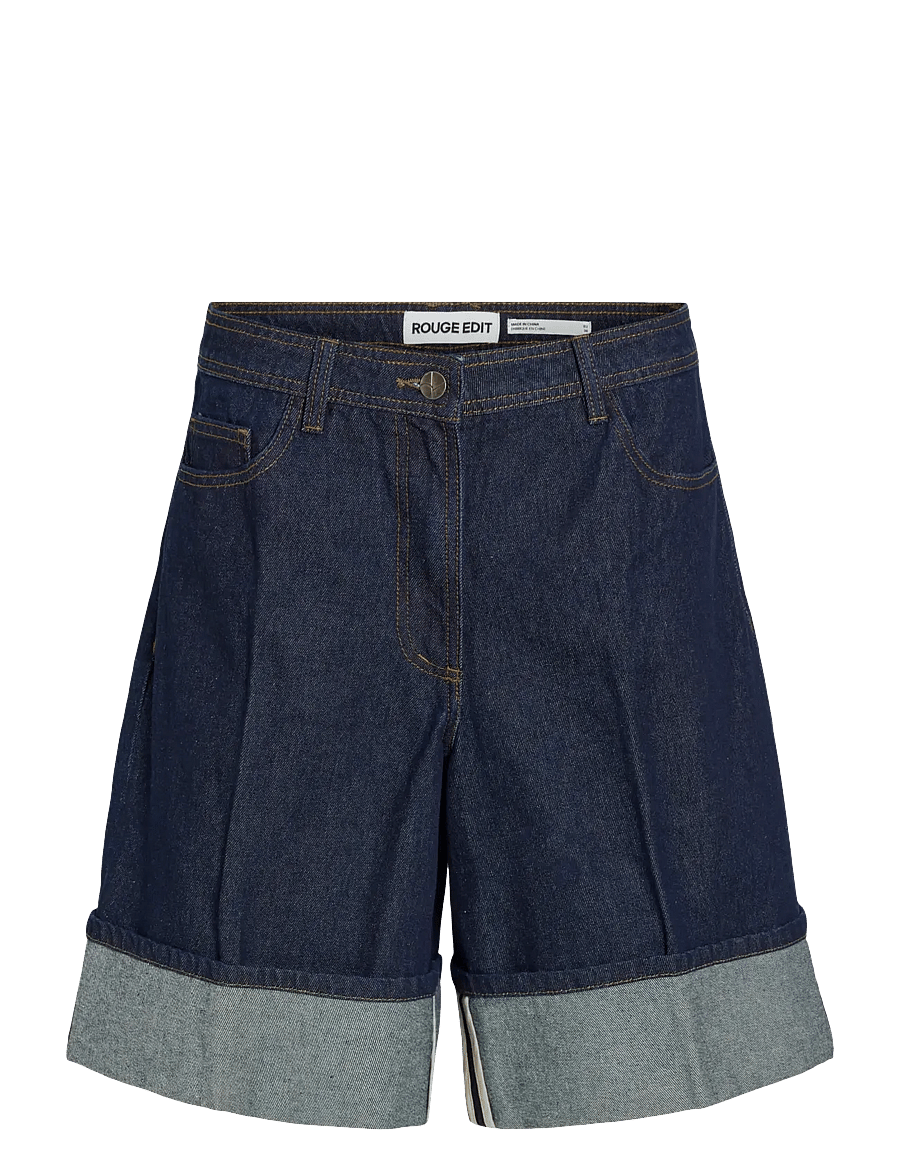 ROUGE EDIT - ROUMARTINE RW DENIM SHORTS - jeansshorts - dark blue denim - 1
