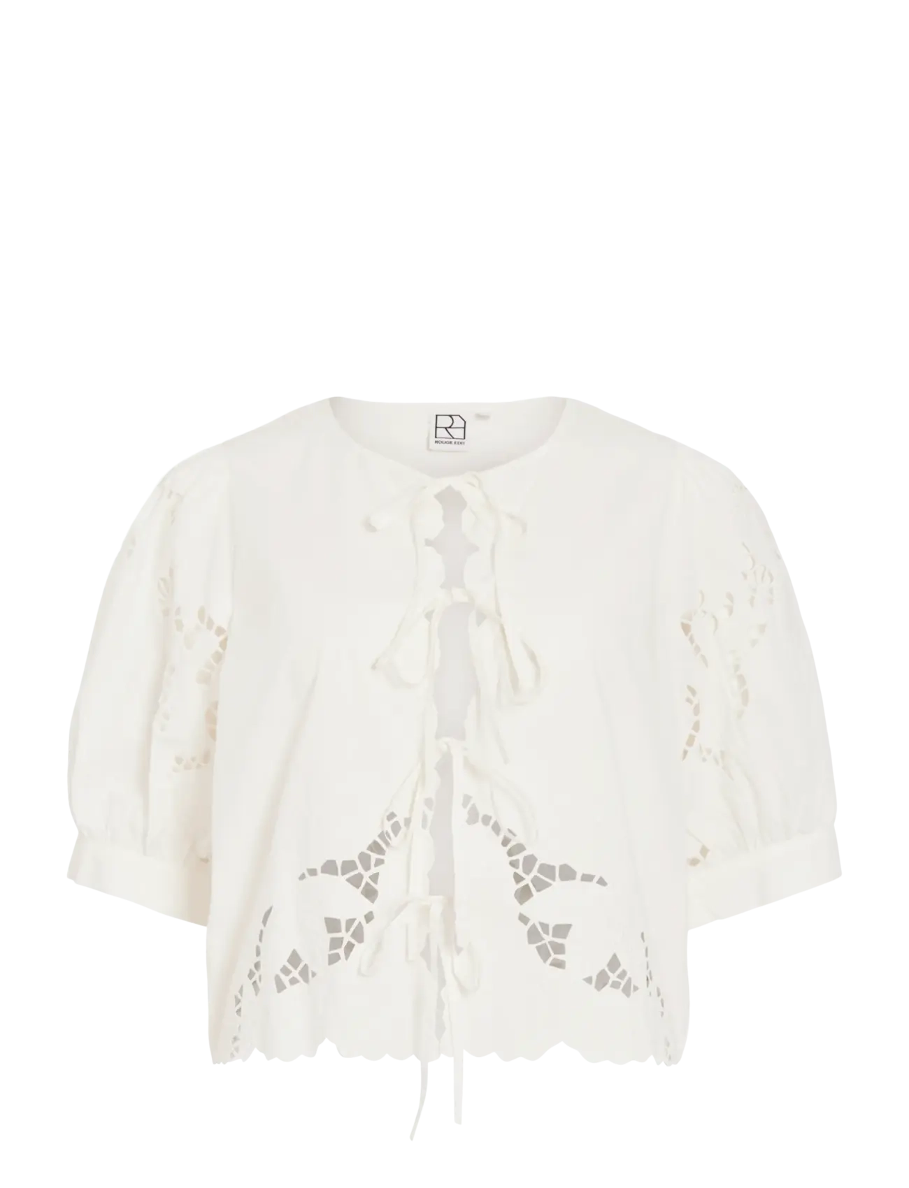ROUGE EDIT ROUSCARLET 2/4 O-NECK TOP - Bluser - CLOUD DANCER / white