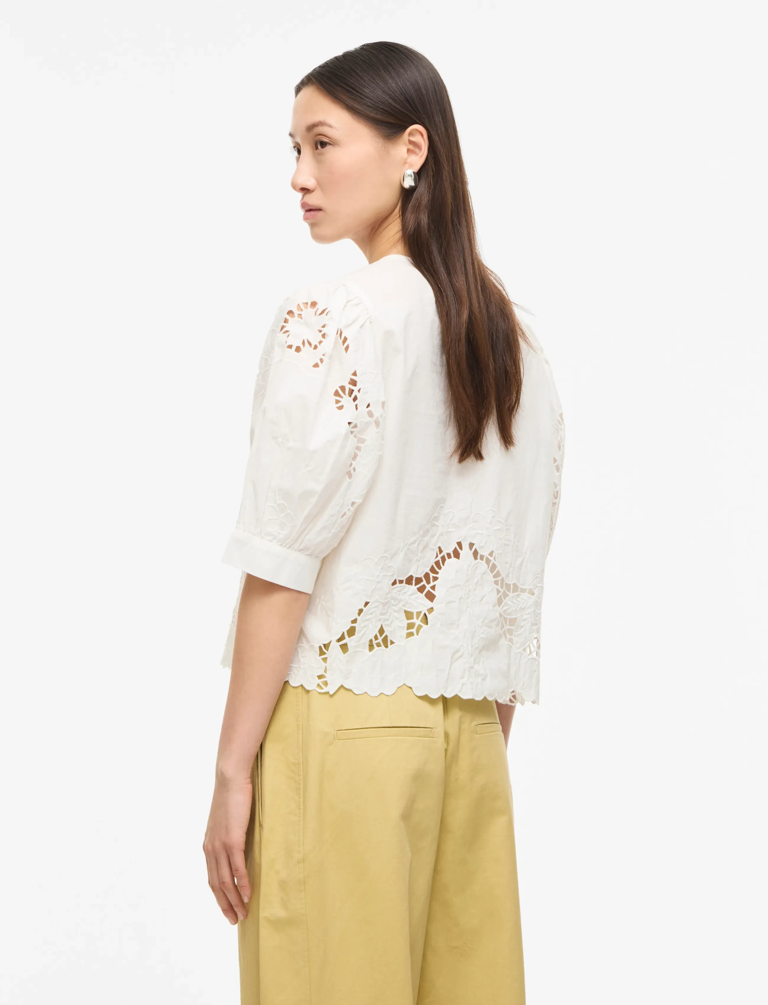 ROUGE EDIT - ROUSCARLET 2/4 O-NECK TOP - cloud dancer - 3