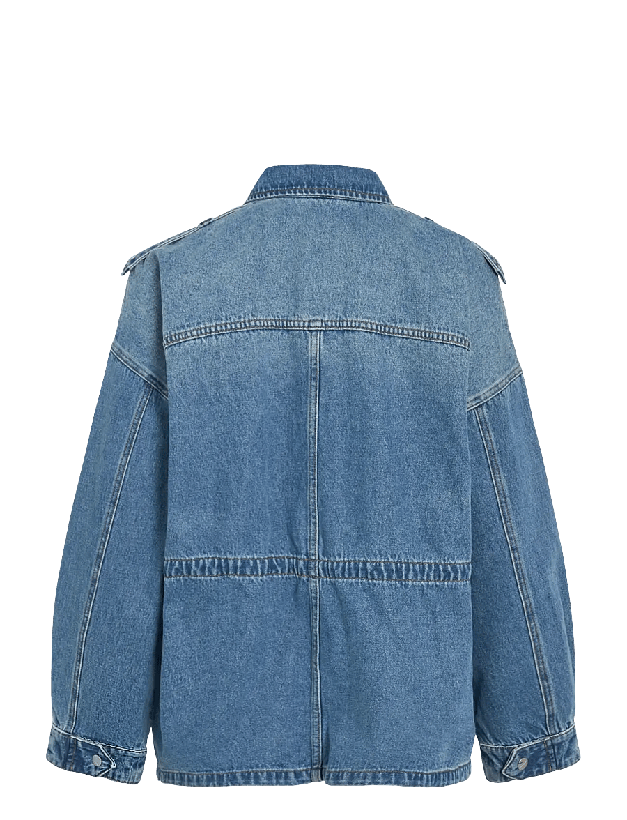 ROUGE EDIT - ROURAMONAS L/S DENIM JACKET/PF - vestes de printemps - dark medium blue denim - 2