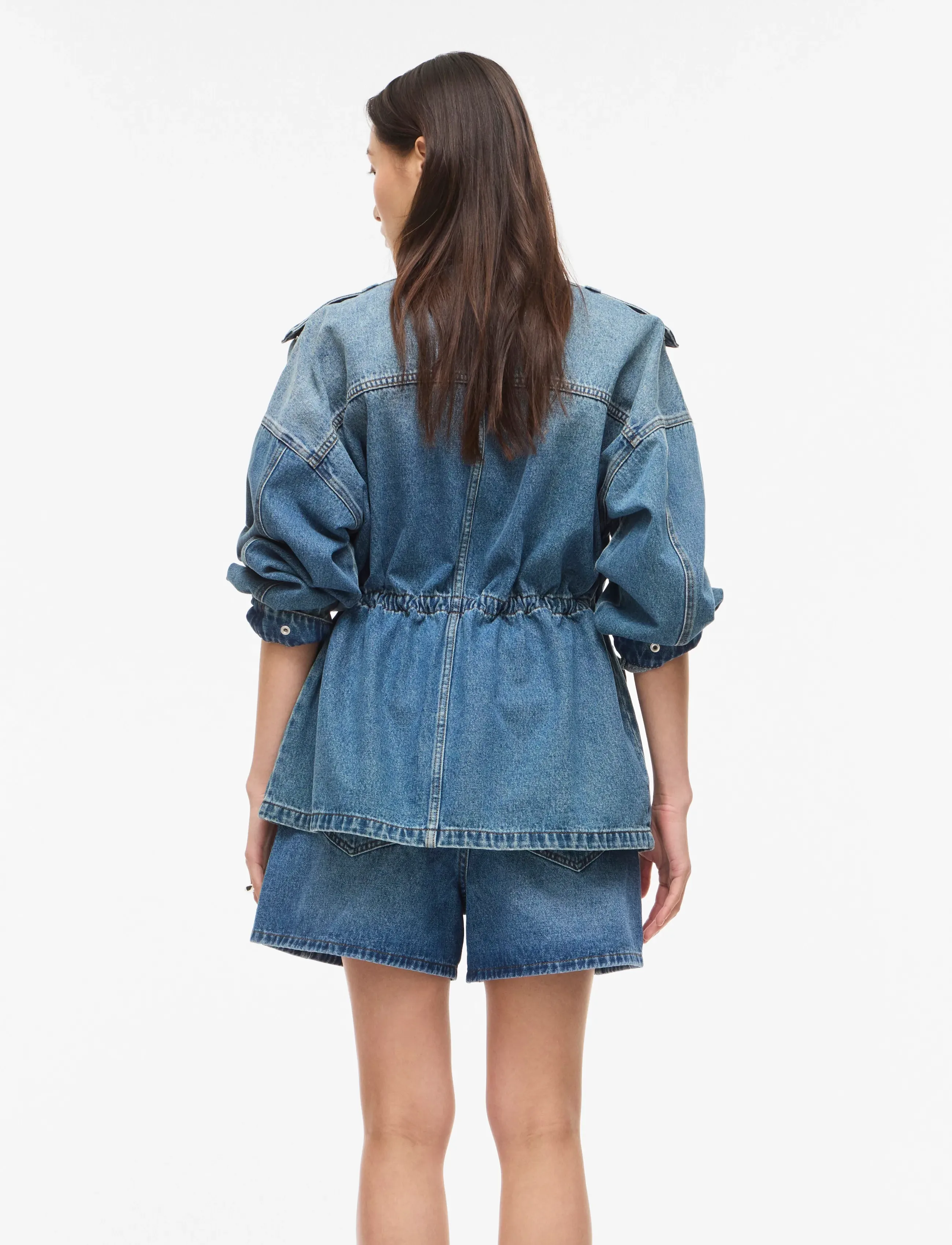 ROUGE EDIT - ROURAMONAS L/S DENIM JACKET/PF - vestes de printemps - dark medium blue denim - 5