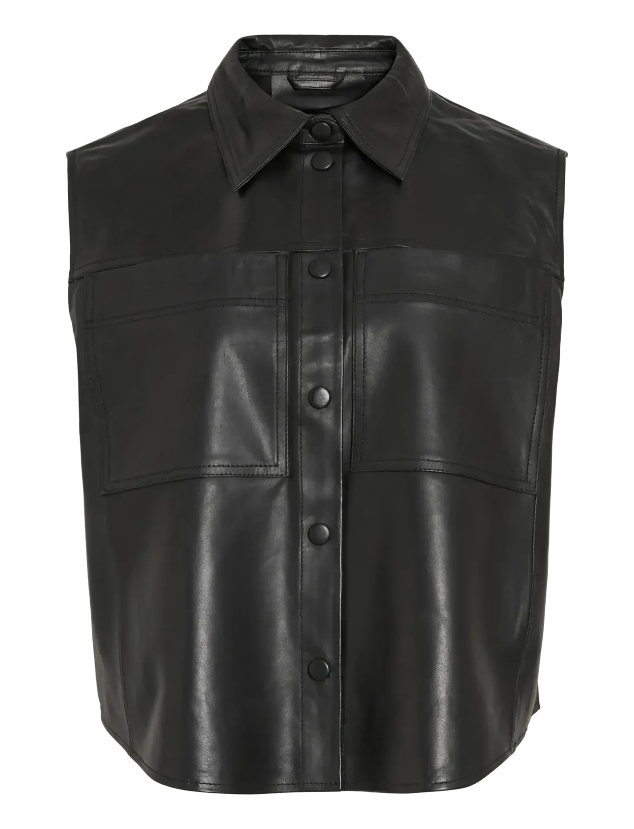 ROUGE EDIT Roucarson Leather Vest, 42, Westen, Schwarz - Padded Frauen