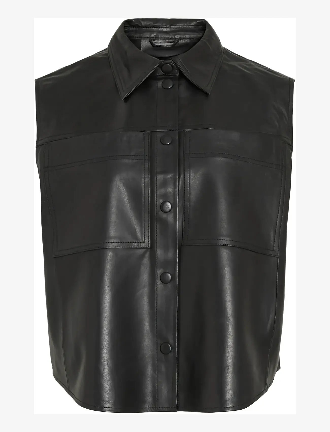 ROUGE EDIT - ROUCARSON LEATHER VEST - spring jackets - meteorite - 0