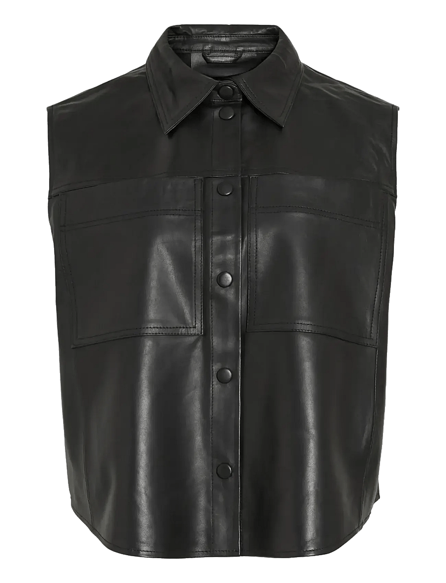 ROUGE EDIT - ROUCARSON LEATHER VEST - lederjacken - meteorite - 0