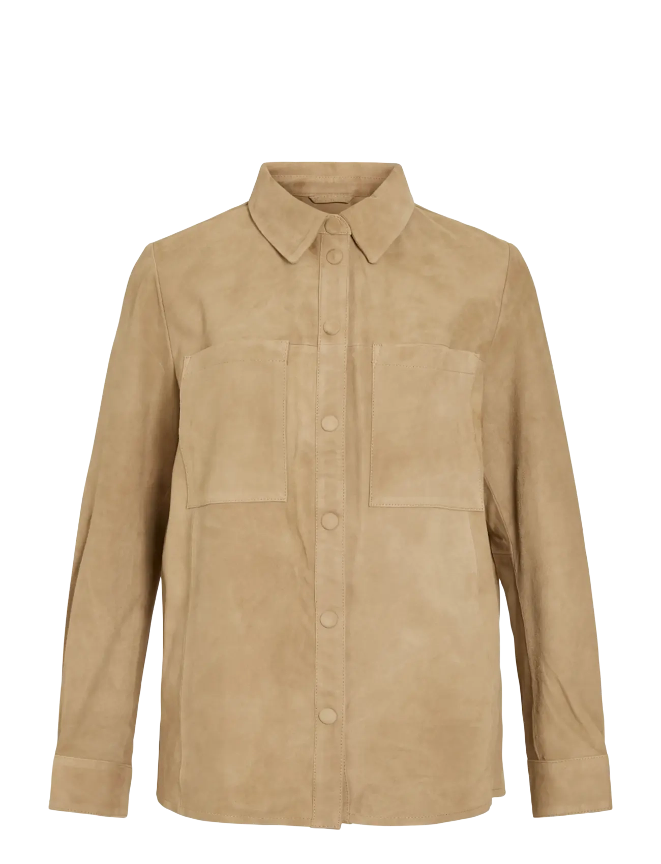 ROUGE EDIT ROUDARLA L/S SUEDE SHIRT/PF - ROUGE EDIT - PETRIFIED OAK / beige