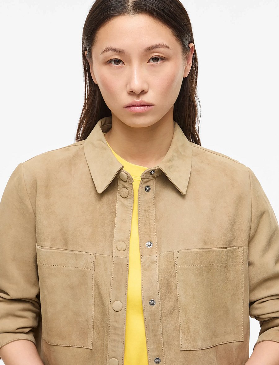 ROUGE EDIT - ROUDARLA L/S SUEDE SHIRT/PF - langärmlige hemden - petrified oak - 5