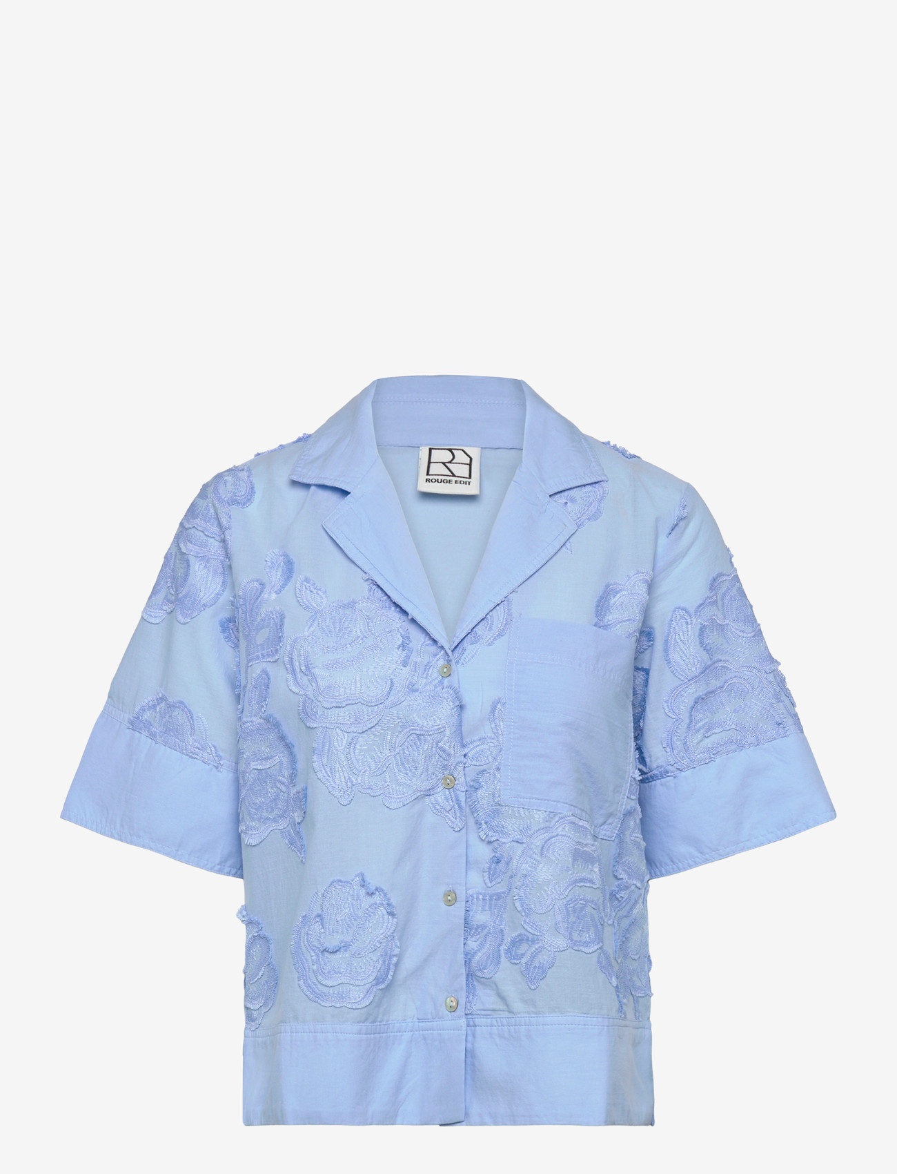 ROUGE EDIT - ROUZOELLA 3/4 RESORT COLLAR SHIRT - kortærmede skjorter - open air - 0
