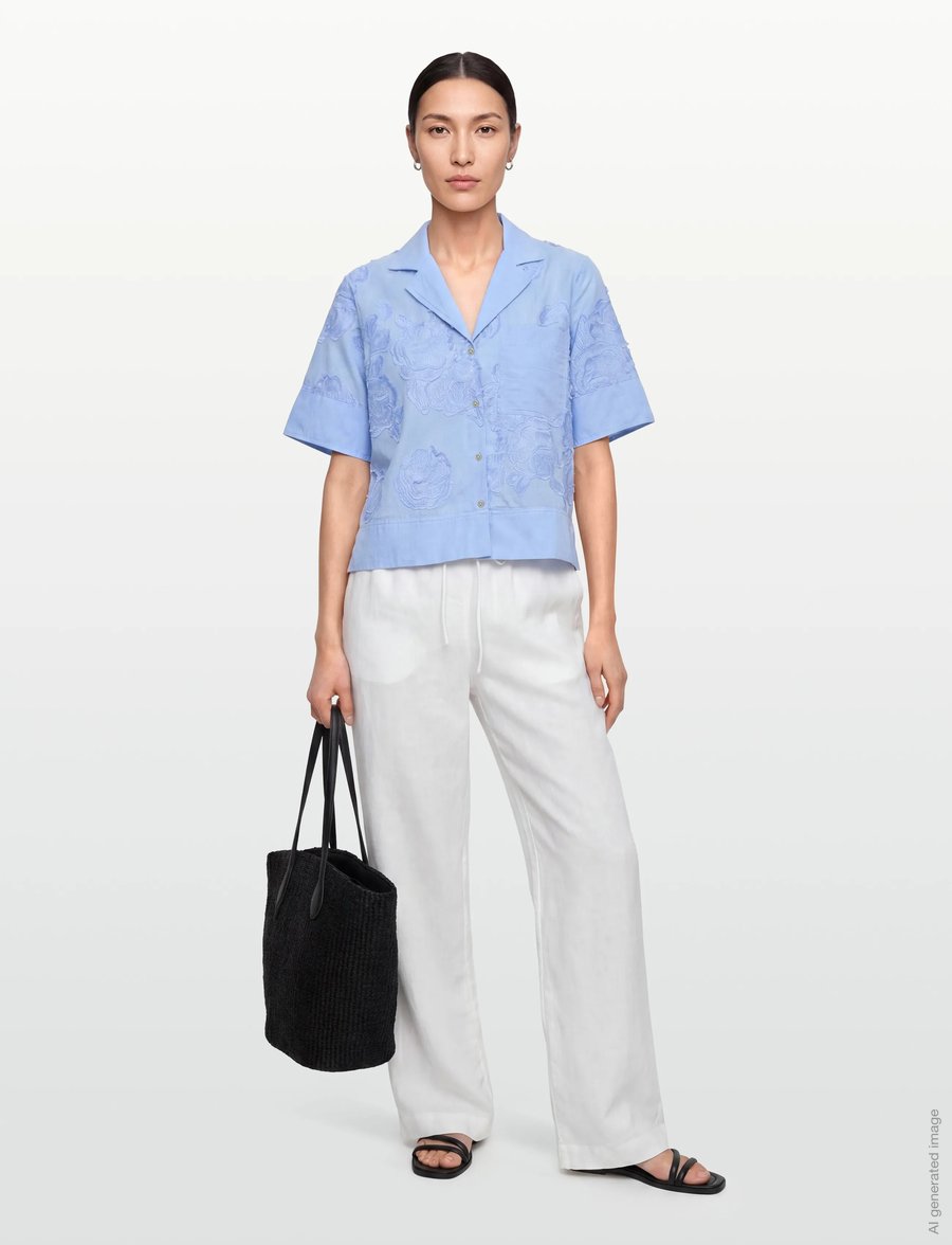 ROUGE EDIT - ROUZOELLA 3/4 RESORT COLLAR SHIRT - lühikeste varrukatega särgid - open air - 0