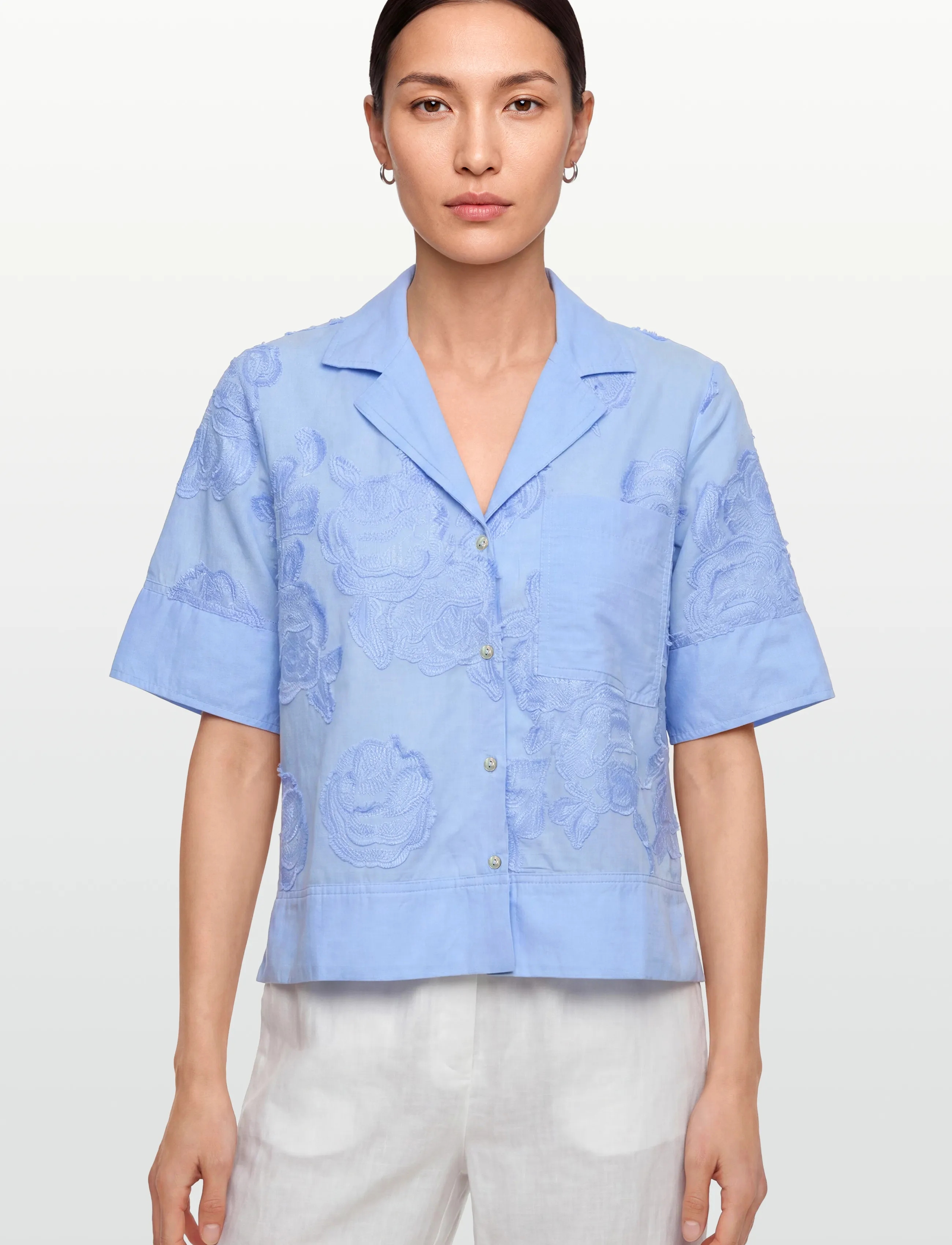ROUGE EDIT - ROUZOELLA 3/4 RESORT COLLAR SHIRT - lühikeste varrukatega särgid - open air - 3