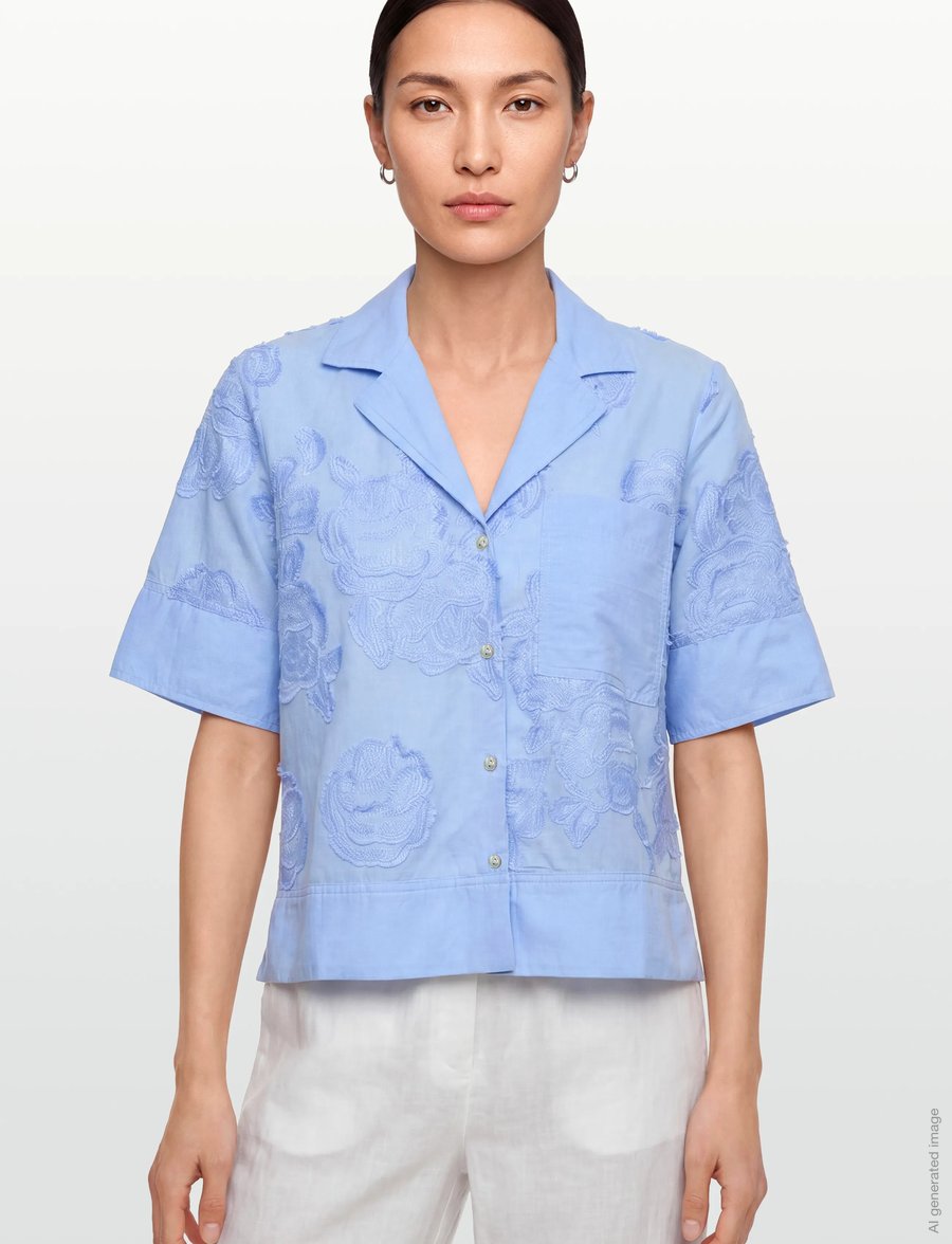 ROUGE EDIT - ROUZOELLA 3/4 RESORT COLLAR SHIRT - lühikeste varrukatega särgid - open air - 3