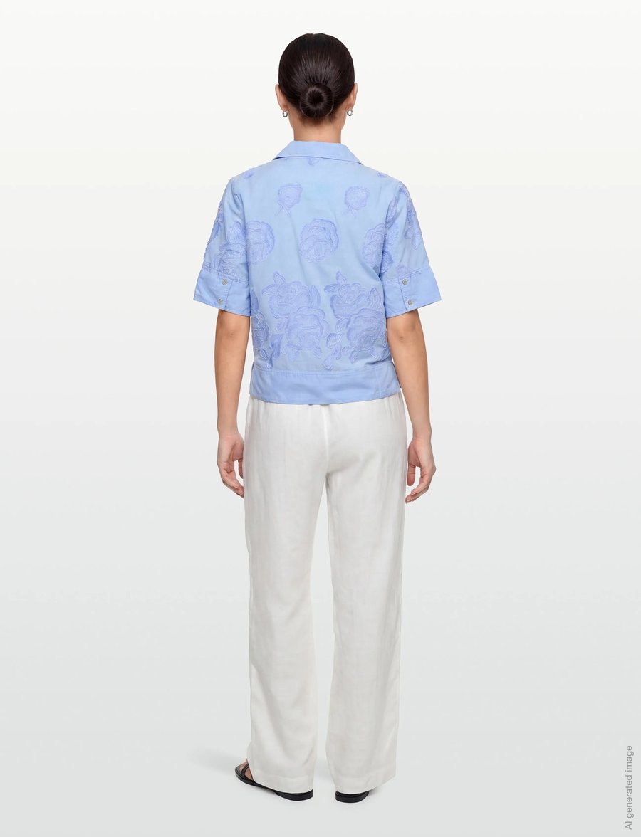 ROUGE EDIT - ROUZOELLA 3/4 RESORT COLLAR SHIRT - lühikeste varrukatega särgid - open air - 4