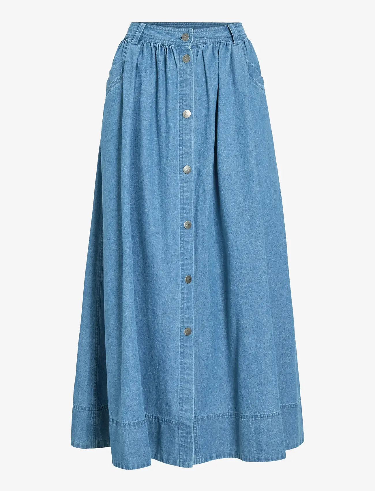 ROUGE EDIT - ROUDELILA HW DENIM ANKLE SKIRT - jeanskjolar - light blue denim - 1