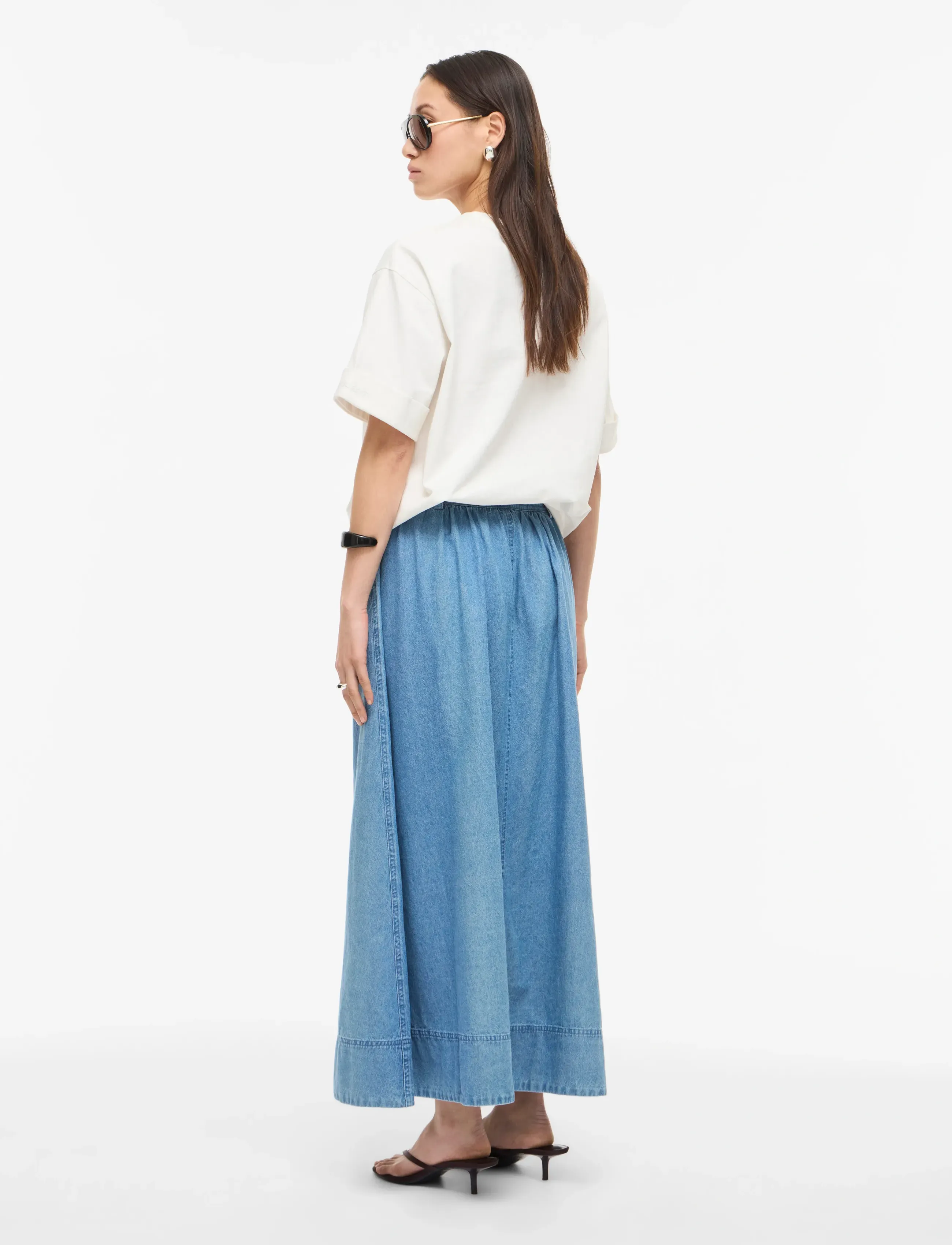 ROUGE EDIT - ROUDELILA HW DENIM ANKLE SKIRT - jeansröcke - light blue denim - 3