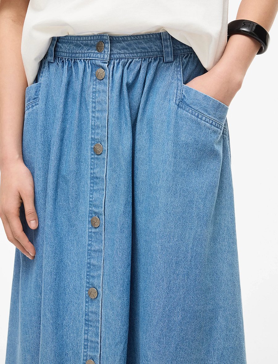 ROUGE EDIT - ROUDELILA HW DENIM ANKLE SKIRT - jeansröcke - light blue denim - 5