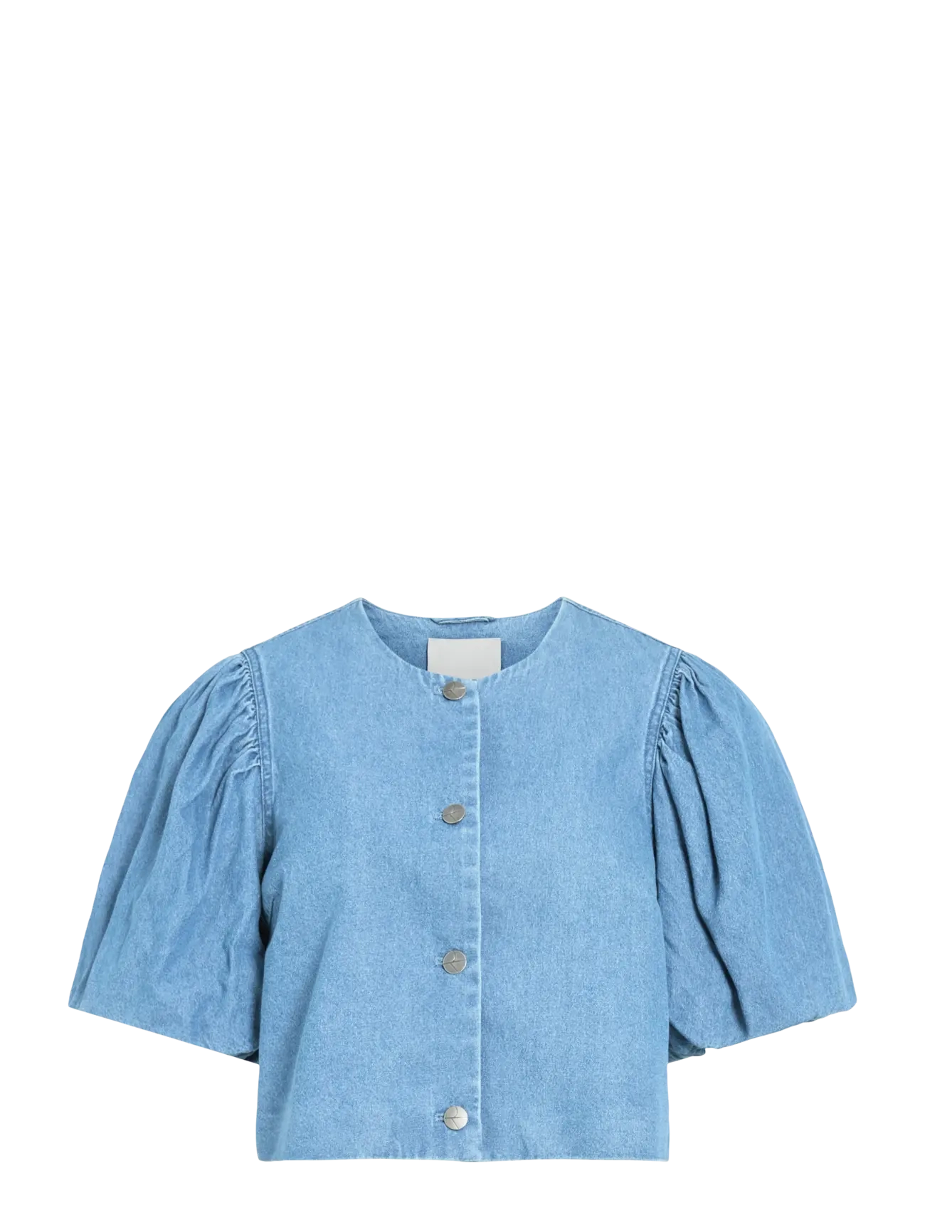 ROUGE EDIT ROUDELILA 2/4 SHORT DENIM BLAZER - ROUGE EDIT - LIGHT BLUE DENIM / blue