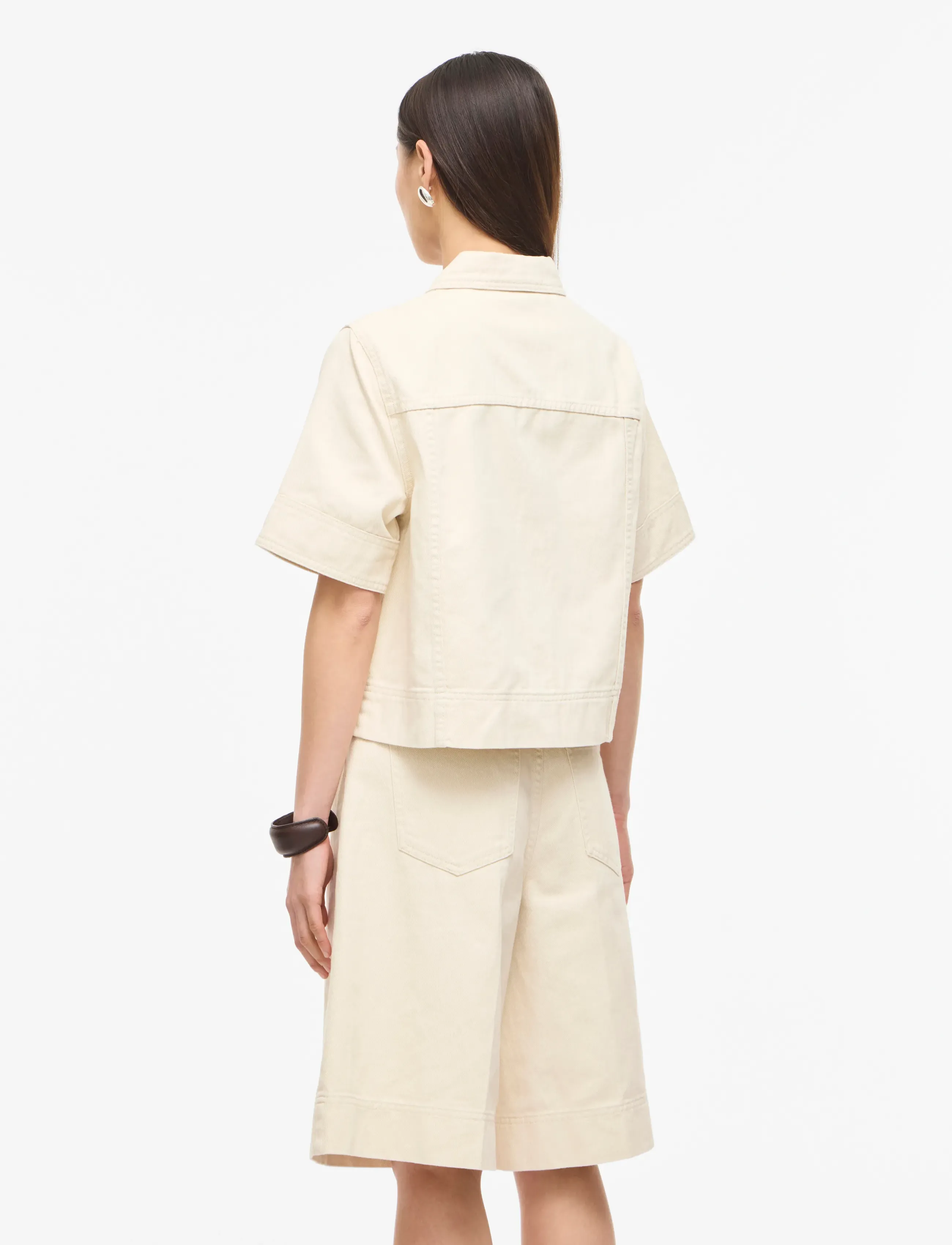 ROUGE EDIT ROUHARPER 2/4 DENIM SHIRT - Blūzes un krekli - BIRCH / cream