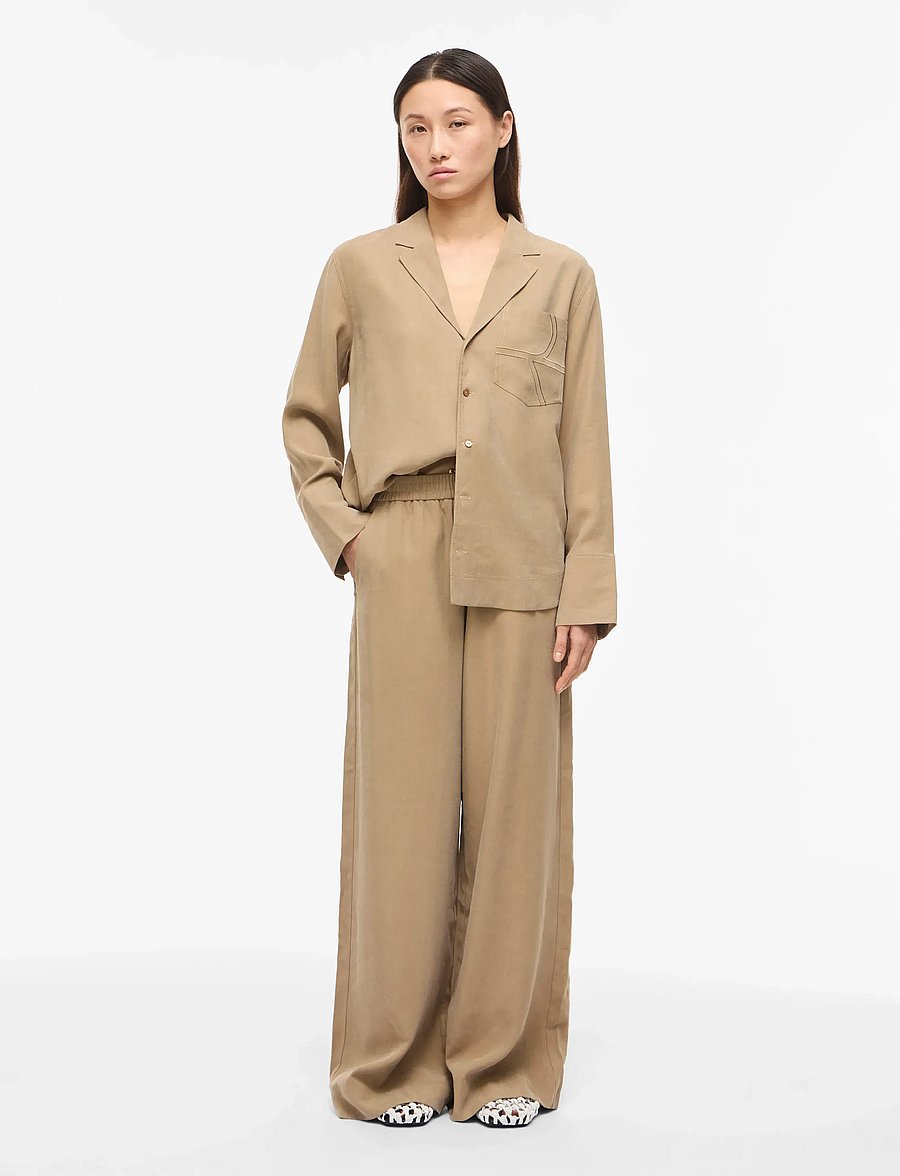 ROUGE EDIT - ROUMELIA HW WF F/L TROUSER - dzwony - petrified oak - 4