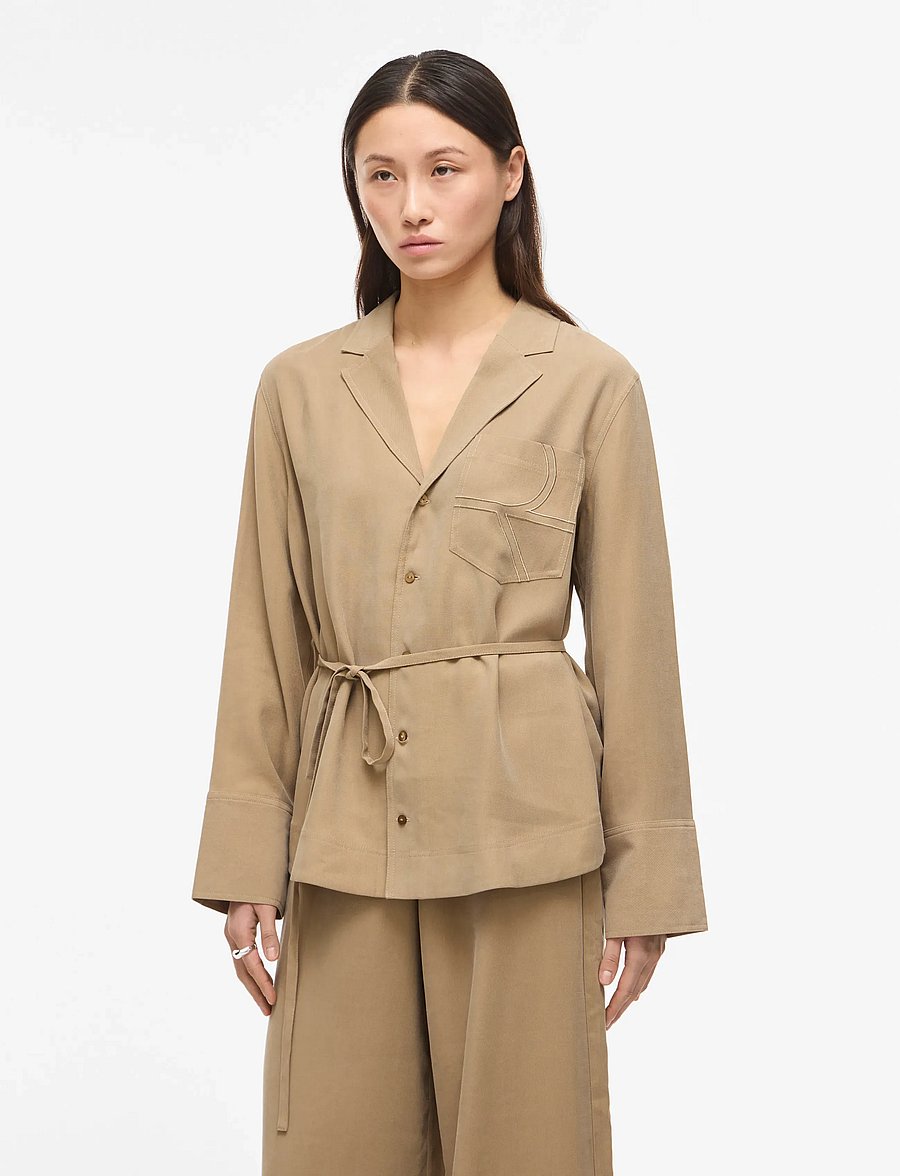 ROUGE EDIT - ROUMELIA L/S OVERSIZED SHIRT - langärmlige hemden - petrified oak - 0