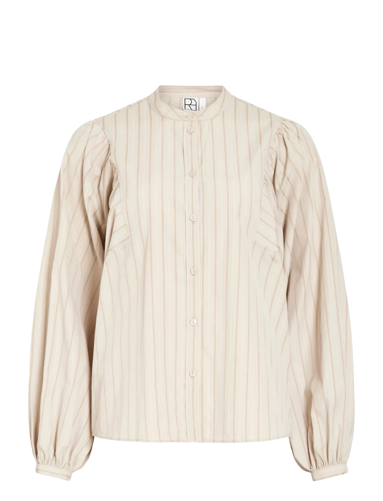 ROUGE EDIT Rouamalia L/S China Collar Shirt Beige - 40 - Damen