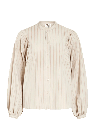 ROUGE EDIT ROUAMALIA L/S CHINA COLLAR SHIRT - Blusen & Hemden - PETRIFIED OAK / beige