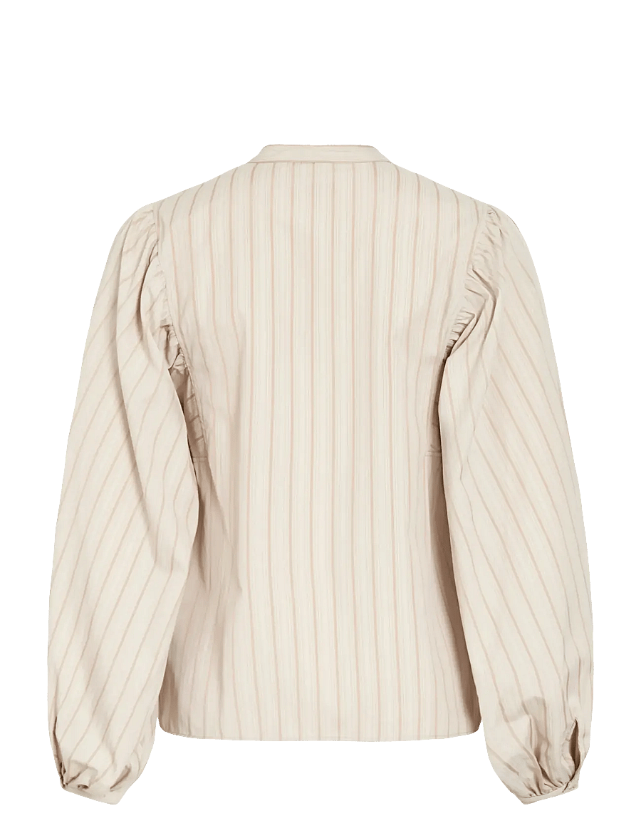 ROUGE EDIT - ROUAMALIA L/S CHINA COLLAR SHIRT - langärmlige hemden - petrified oak - 2