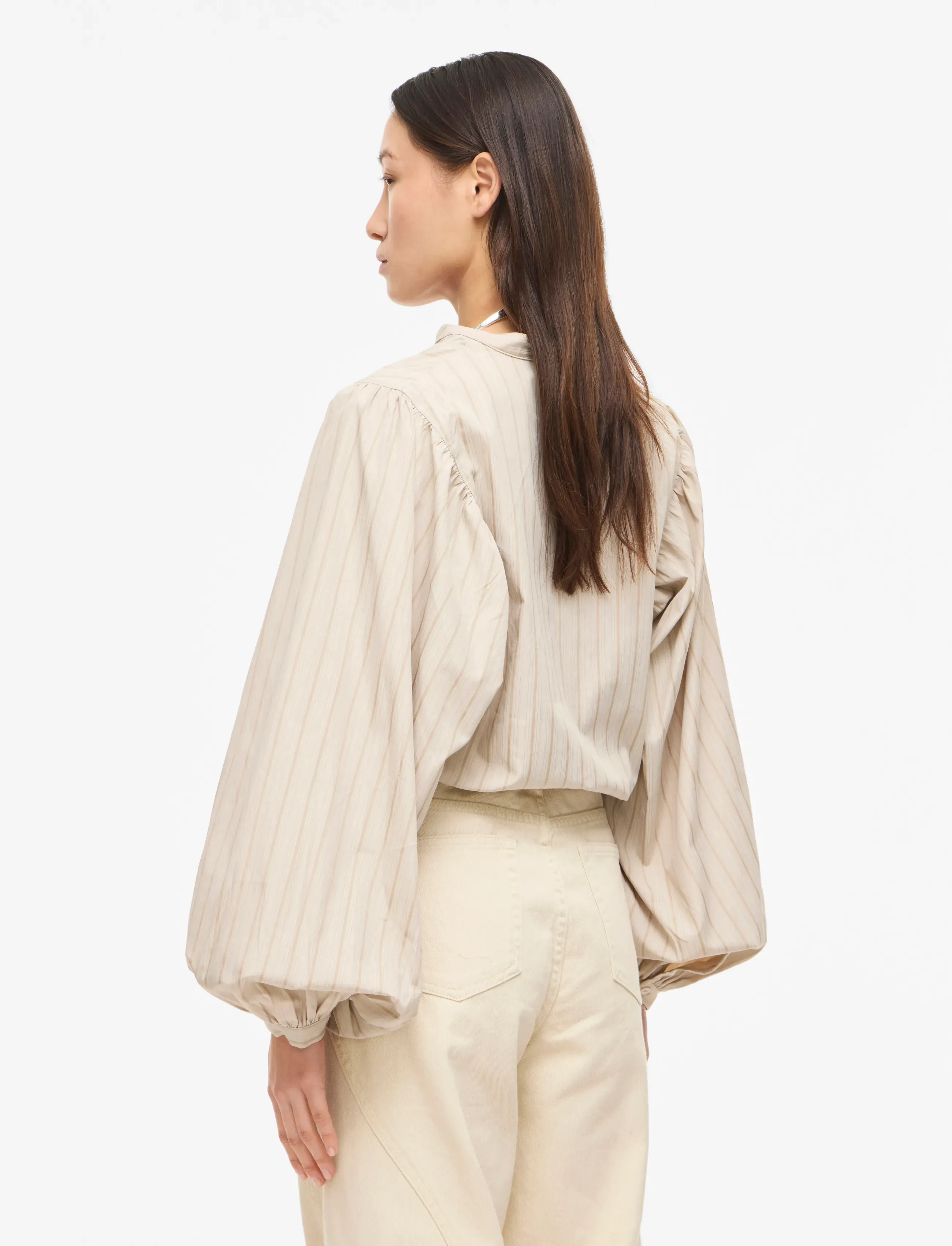 ROUGE EDIT - ROUAMALIA L/S CHINA COLLAR SHIRT - langærmede skjorter - petrified oak - 3