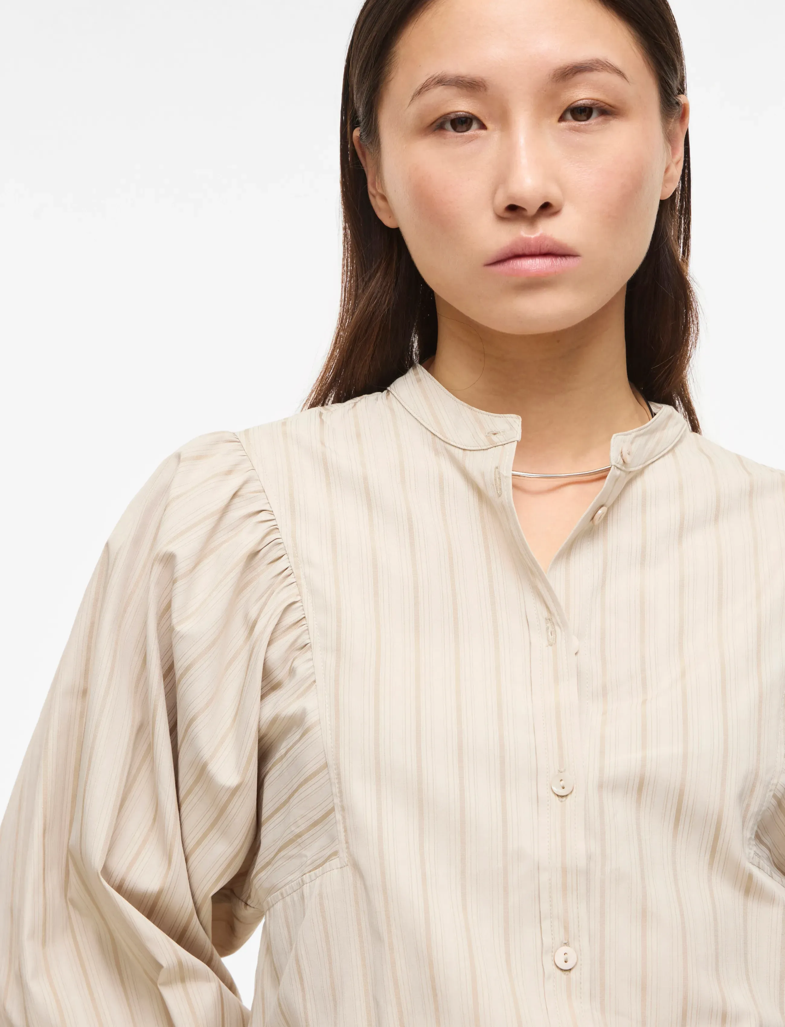 ROUGE EDIT - ROUAMALIA L/S CHINA COLLAR SHIRT - langärmlige hemden - petrified oak - 5