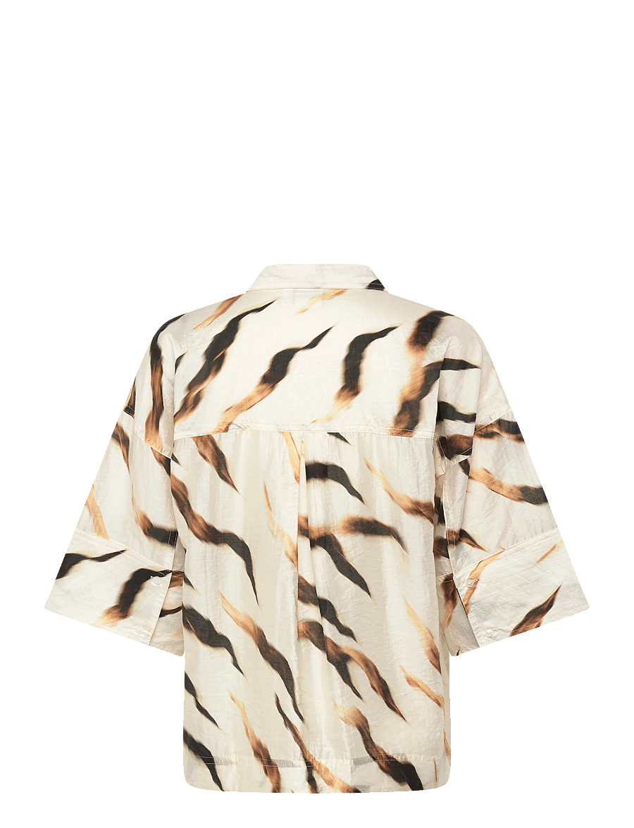 ROUGE EDIT - ROUALANA 2/4 SHIRT/1 - kurzärmlige hemden - birch - 2