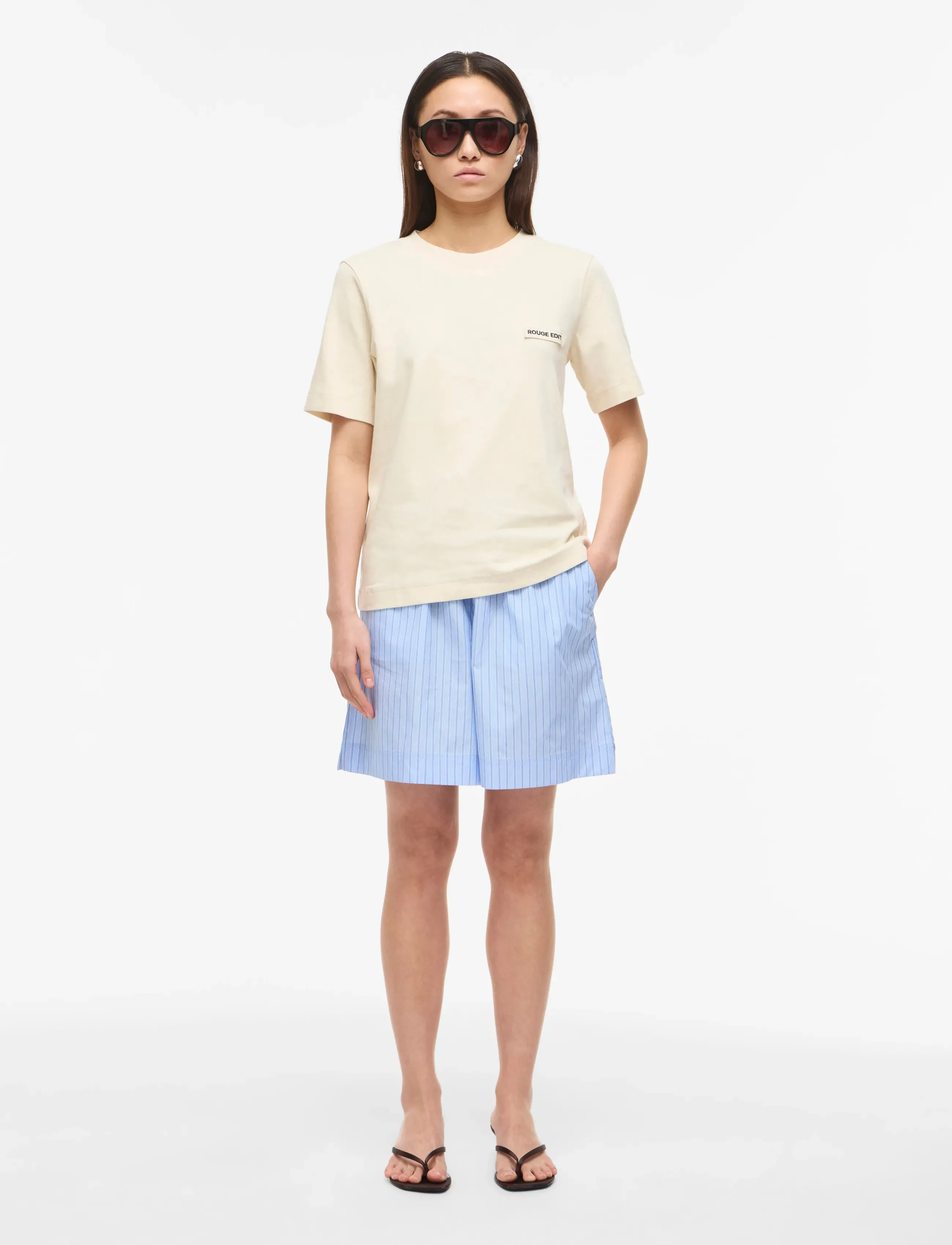 ROUGE EDIT - ROUSARAS S/S O-NECK TEE/PF/1 - t-shirts - birch - 3