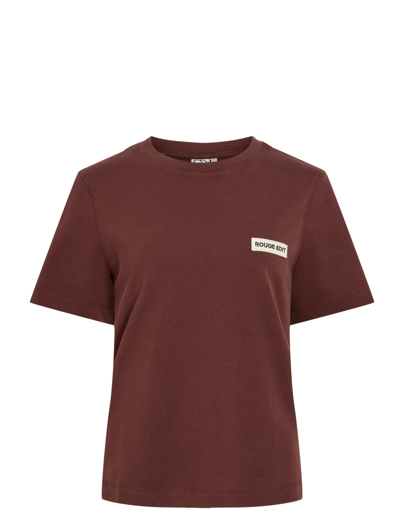 ROUGE EDIT ROUSARAS S/S O-NECK TEE/PF/1 - T-shirts & Toppar - BITTER CHOCOLATE / brown