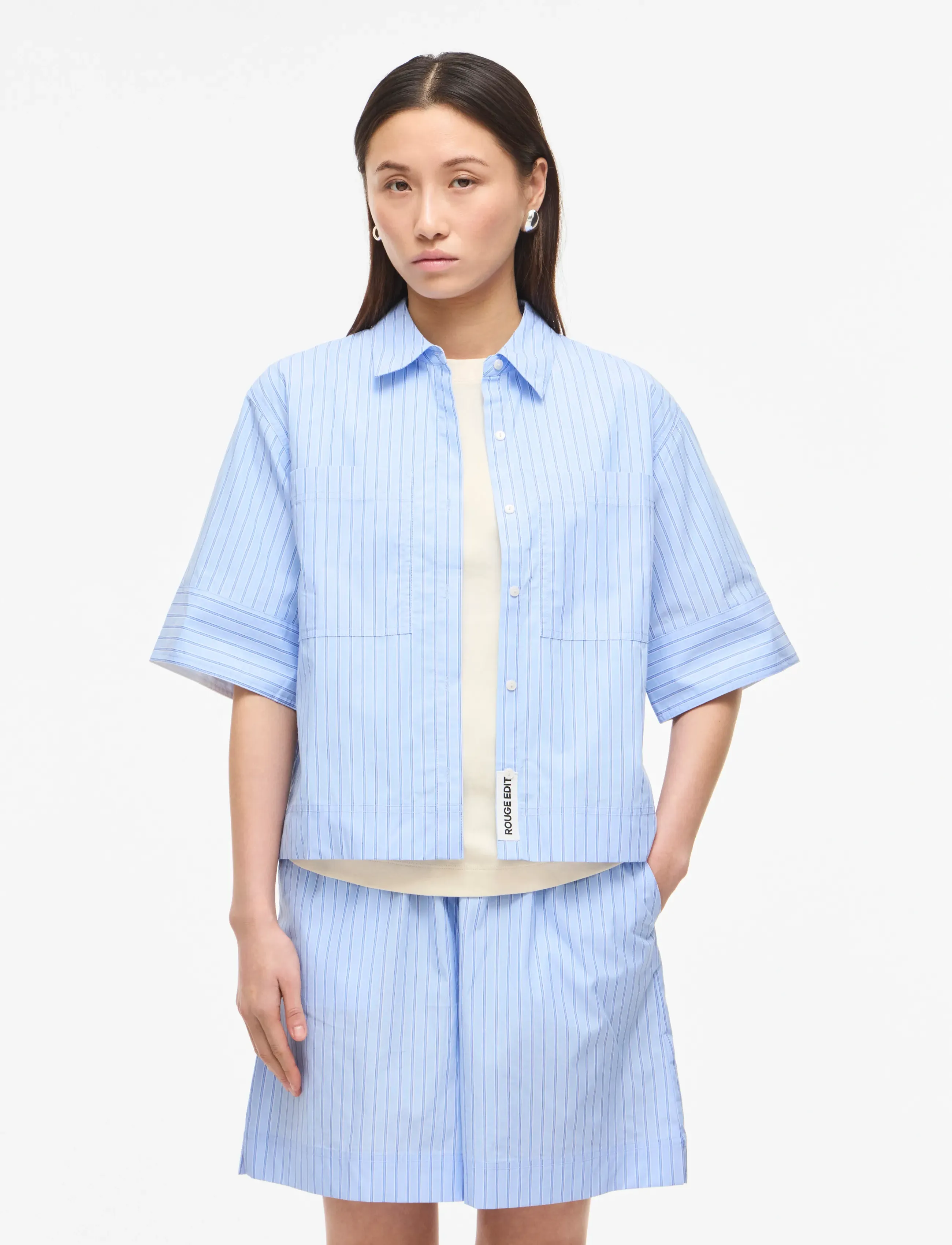 ROUGE EDIT ROUPAIGE 2/4 SHIRT/PF - Skjortor - OPEN AIR / blue