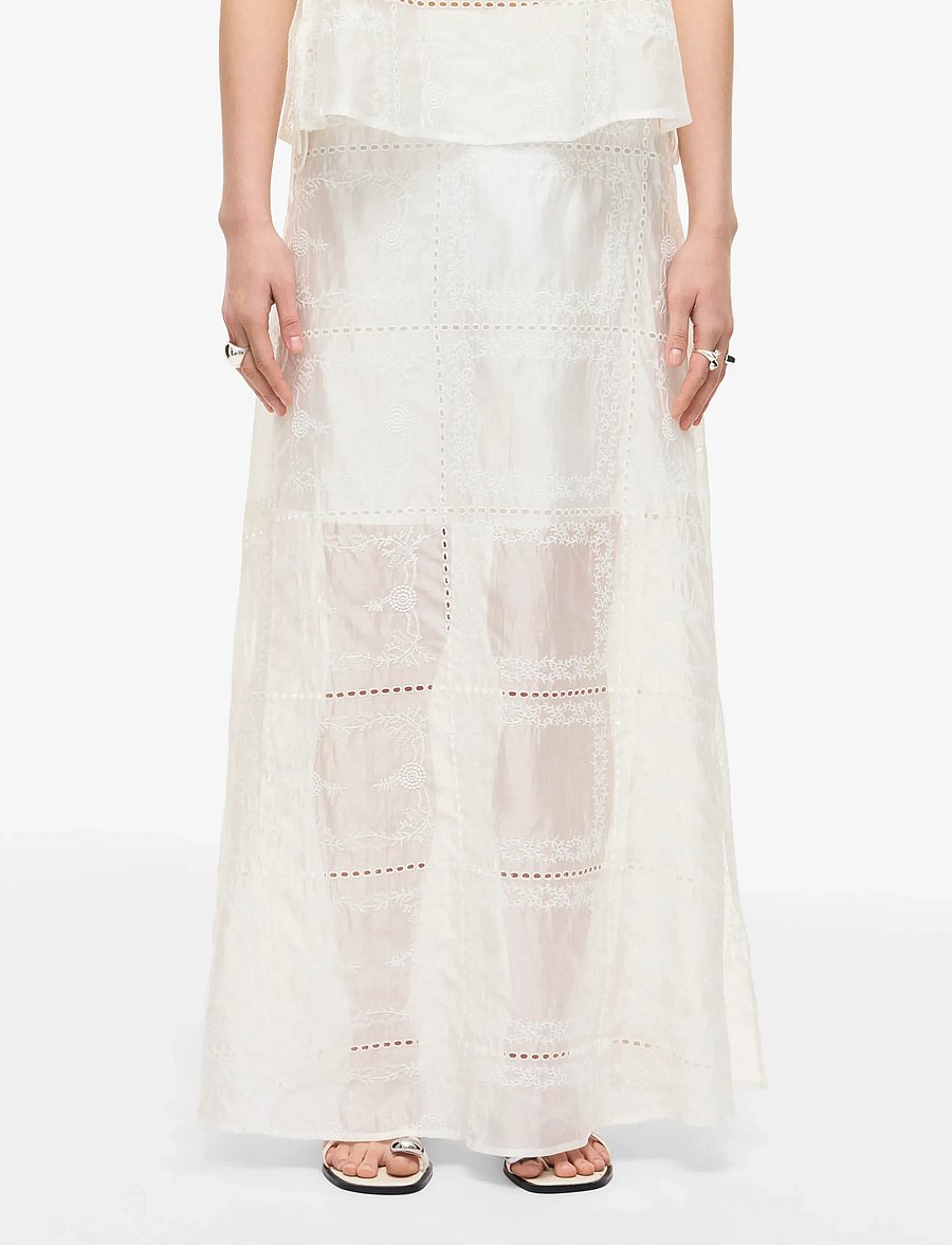 ROUGE EDIT - ROULUCA HW MIDI SKIRT/PF - midi-röcke - cloud dancer - 0