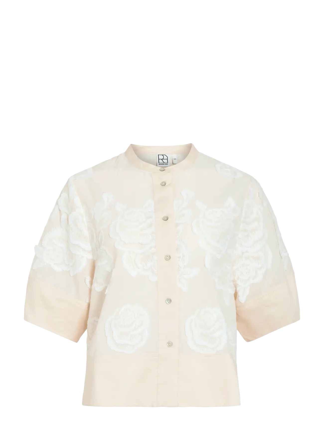 ROUGE EDIT ROUZOELLA 2/4 O-NECK TOP - ROUGE EDIT - BIRCH / cream