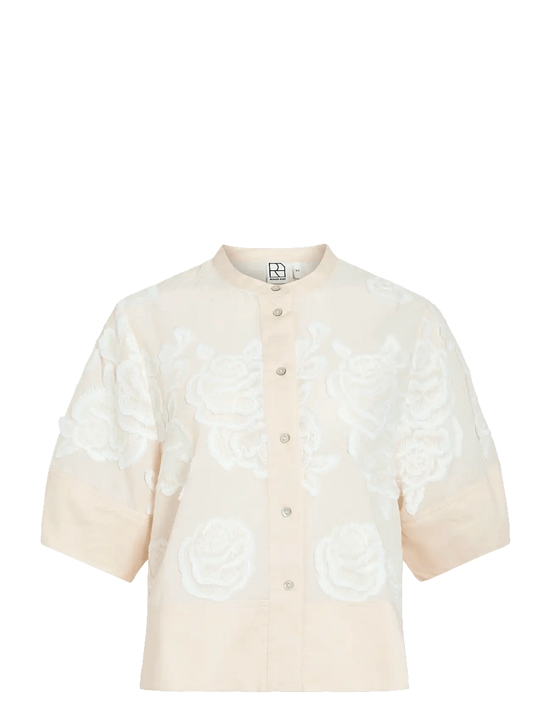 ROUGE EDIT - ROUZOELLA 2/4 O-NECK TOP - kurzämlige blusen - birch - 1