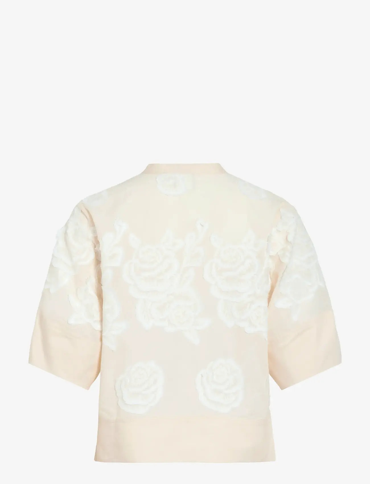 ROUGE EDIT - ROUZOELLA 2/4 O-NECK TOP - kurzämlige blusen - birch - 2