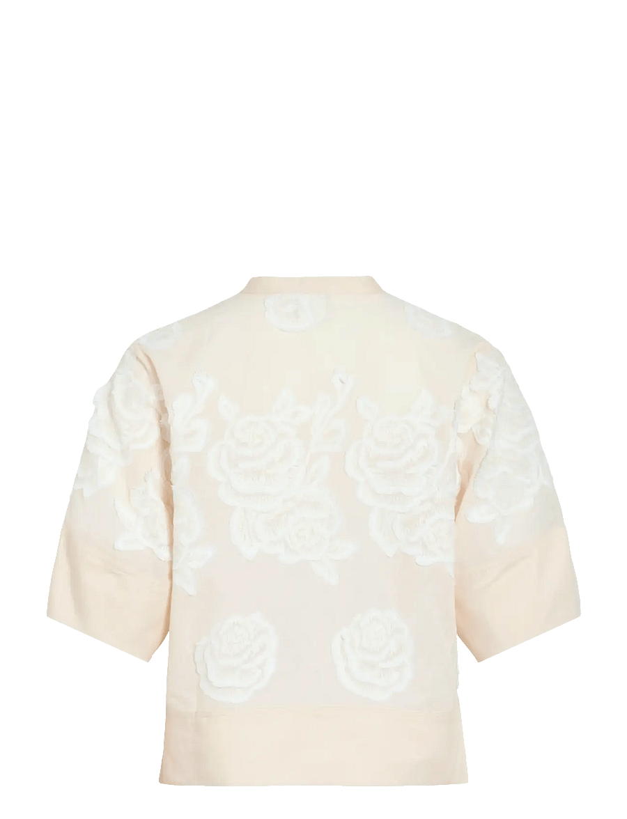 ROUGE EDIT - ROUZOELLA 2/4 O-NECK TOP - birch - 2