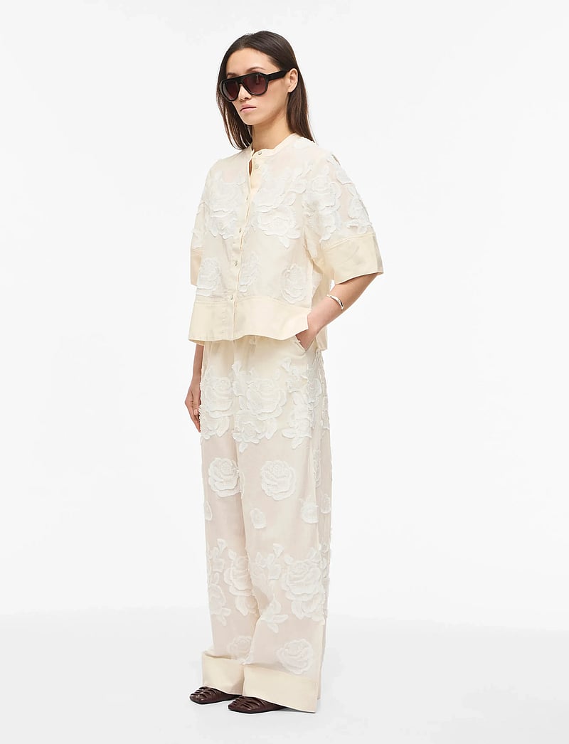 ROUGE EDIT - ROUZOELLA 2/4 O-NECK TOP - kurzämlige blusen - birch - 4