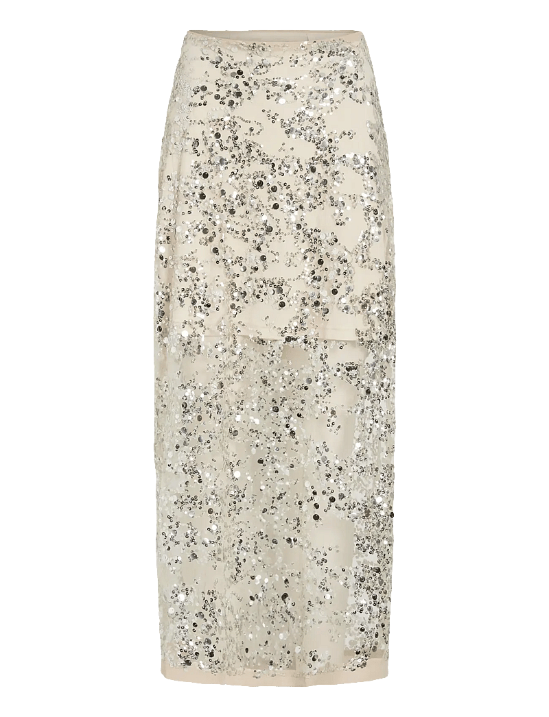 ROUGE EDIT - ROULEONA HW ANKLE SKIRT - pailletten-röcke - silver - 1