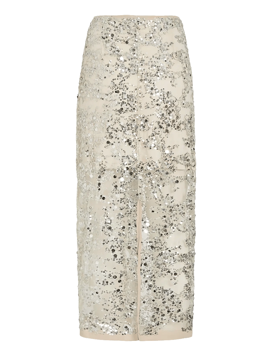 ROUGE EDIT - ROULEONA HW ANKLE SKIRT - pailletten-röcke - silver - 2