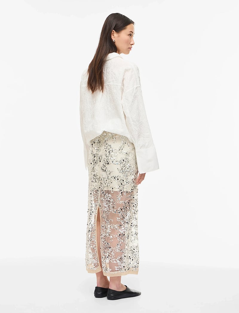 ROUGE EDIT - ROULEONA HW ANKLE SKIRT - pailletten-röcke - silver - 4