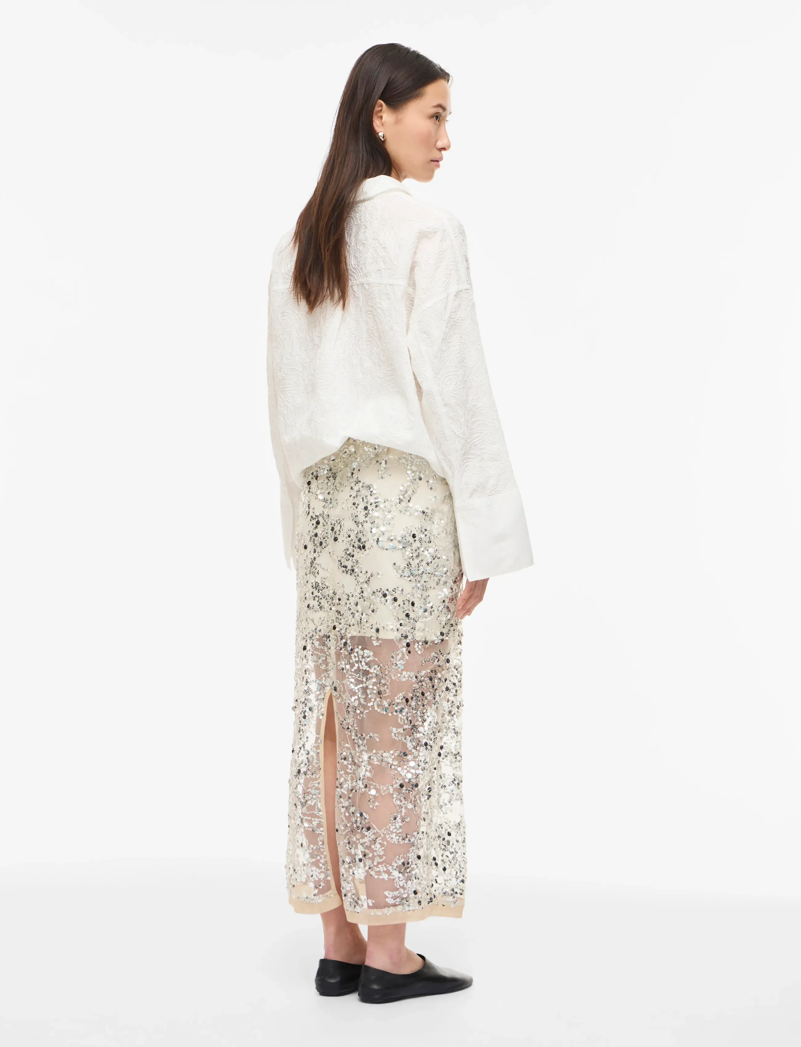 ROUGE EDIT - ROULEONA HW ANKLE SKIRT - silver - 4