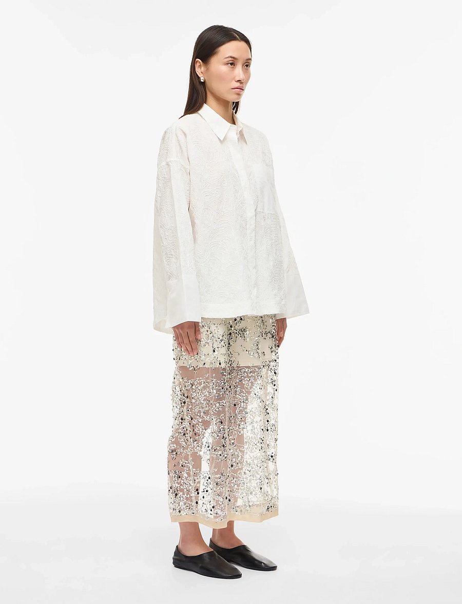 ROUGE EDIT - ROULEONA HW ANKLE SKIRT - pailletten-röcke - silver - 5