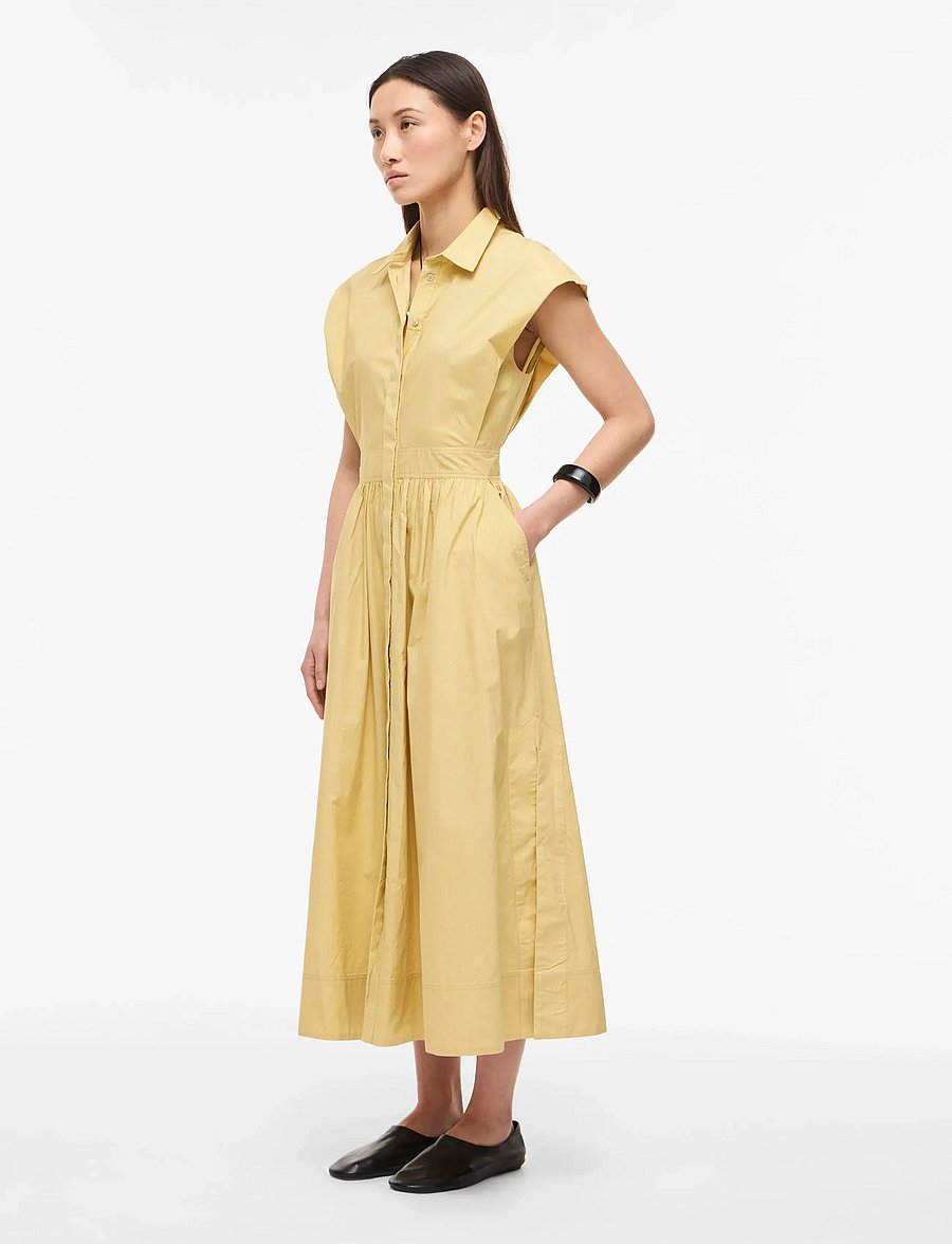 ROUGE EDIT - ROUASHER S/S MIDI DRESS - skjortklänningar - silver fern - 4