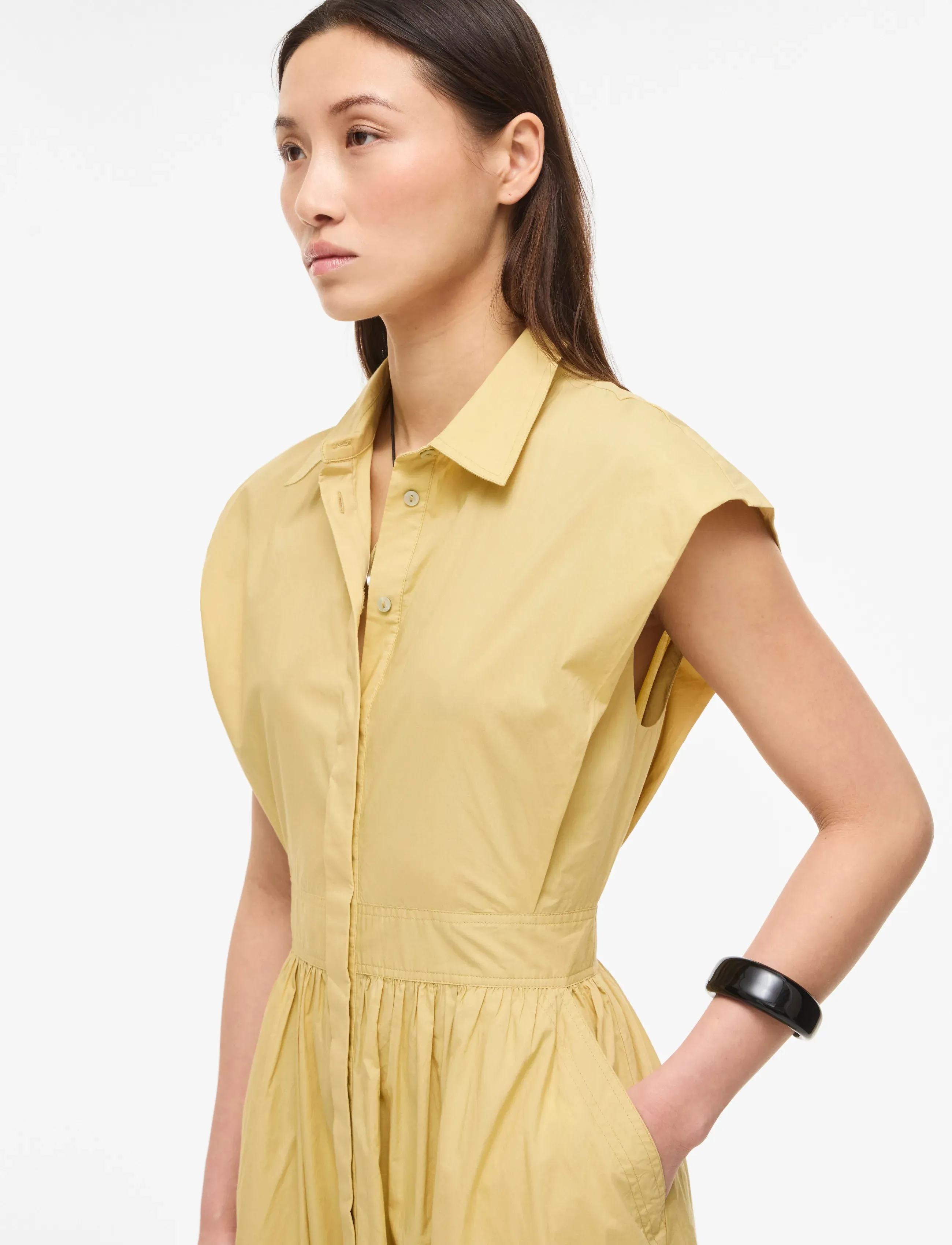ROUGE EDIT - ROUASHER S/S MIDI DRESS - skjortekjoler - silver fern - 5