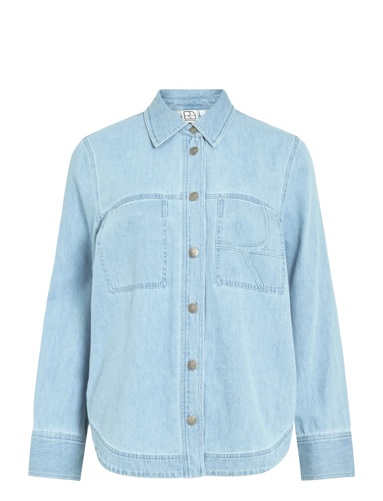 ROUGE EDIT ROUFRANCIE MAE L/S OVERSIZED SHIRT/1 - Denimskjorter - LIGHT BLUE DENIM / blue