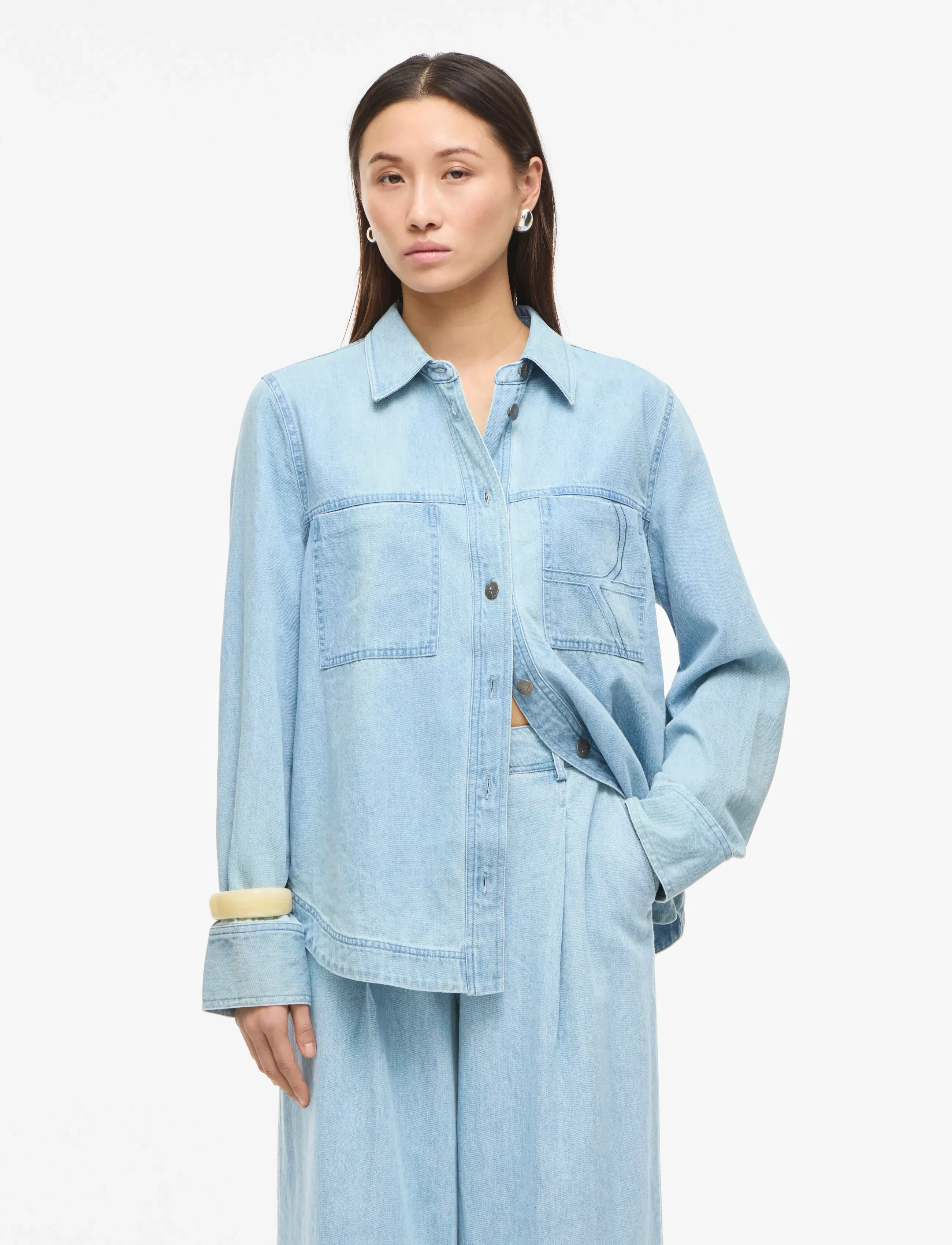 ROUGE EDIT - ROUFRANCIE MAE L/S OVERSIZED SHIRT/1 - jeanshemden - light blue denim - 3